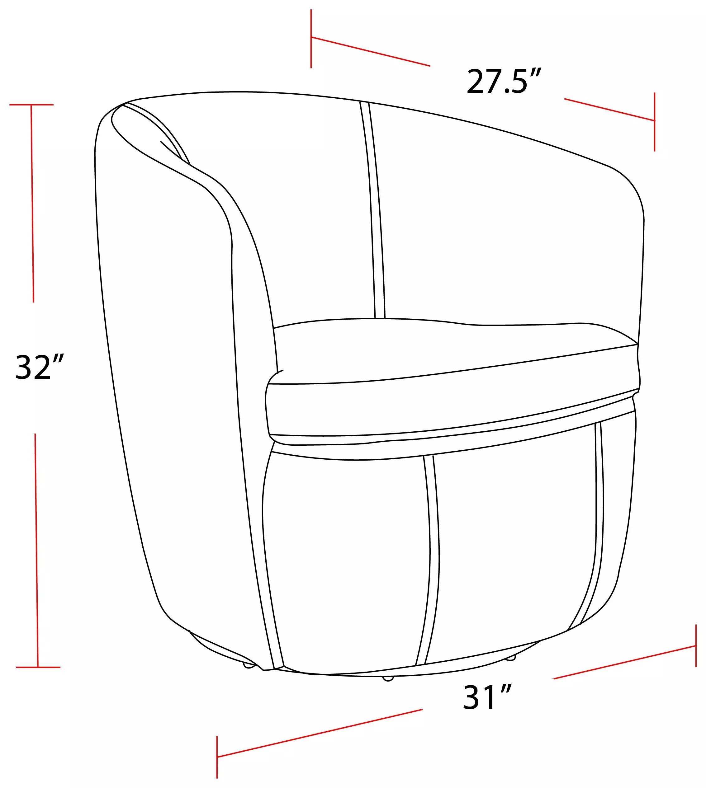 Barolo Snow Italian Leather Swivel Club Chair