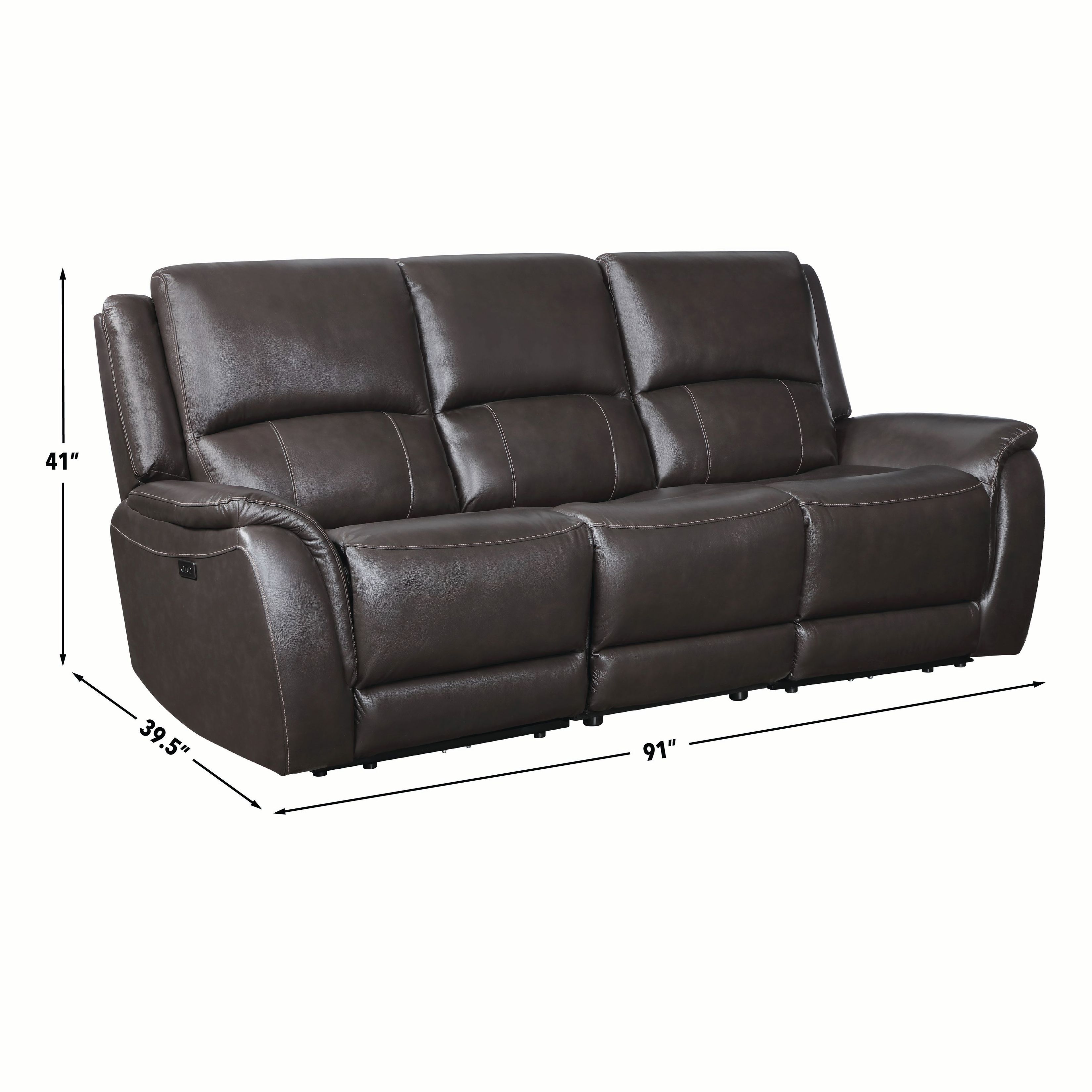 Alexandria Chocolate 91" Power Reclining Sofa