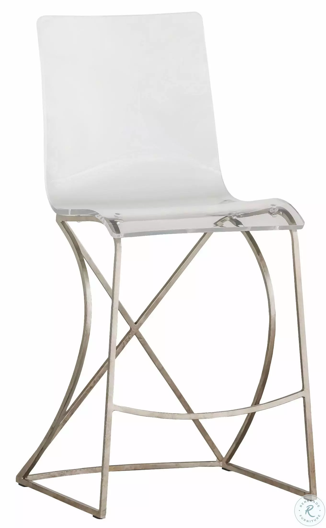 カウンタースツール◆Gabby ギャビー◆フレデリックカウンタースツール J5E Johnson Acrylic And Silver Counter Stool from Gabby | Coleman