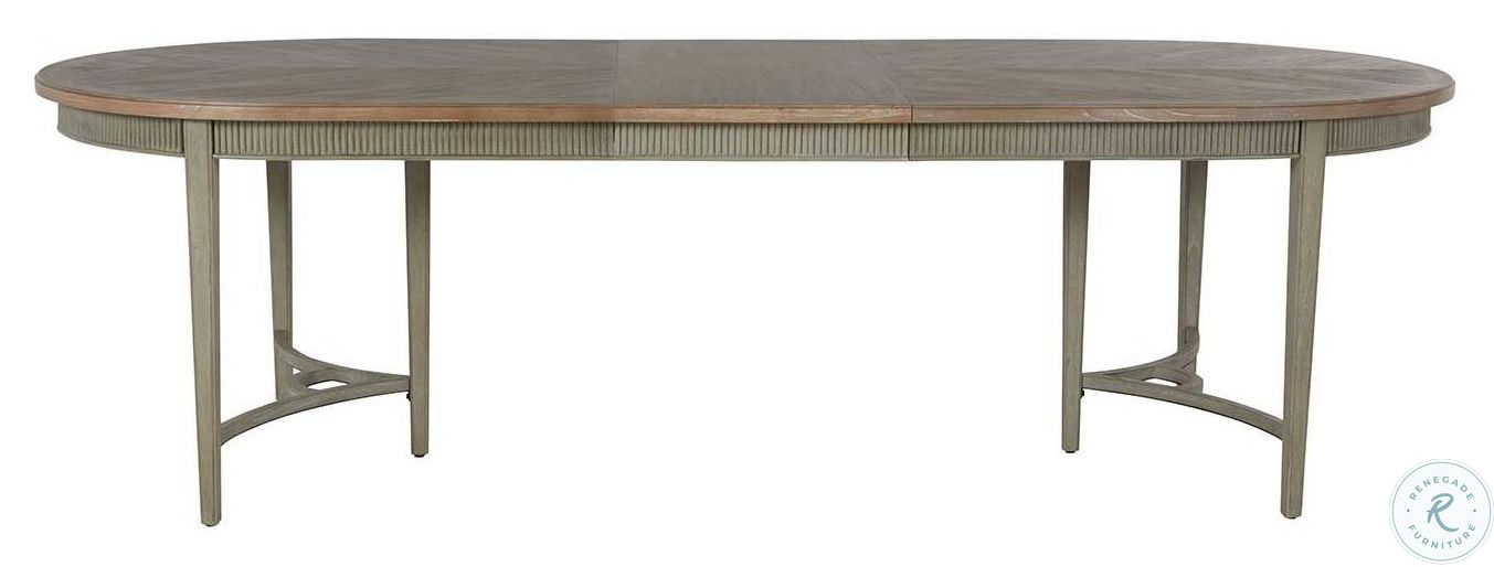 Whitlock Distressed Cream And Natural Cerused Extendable Dining Table ...