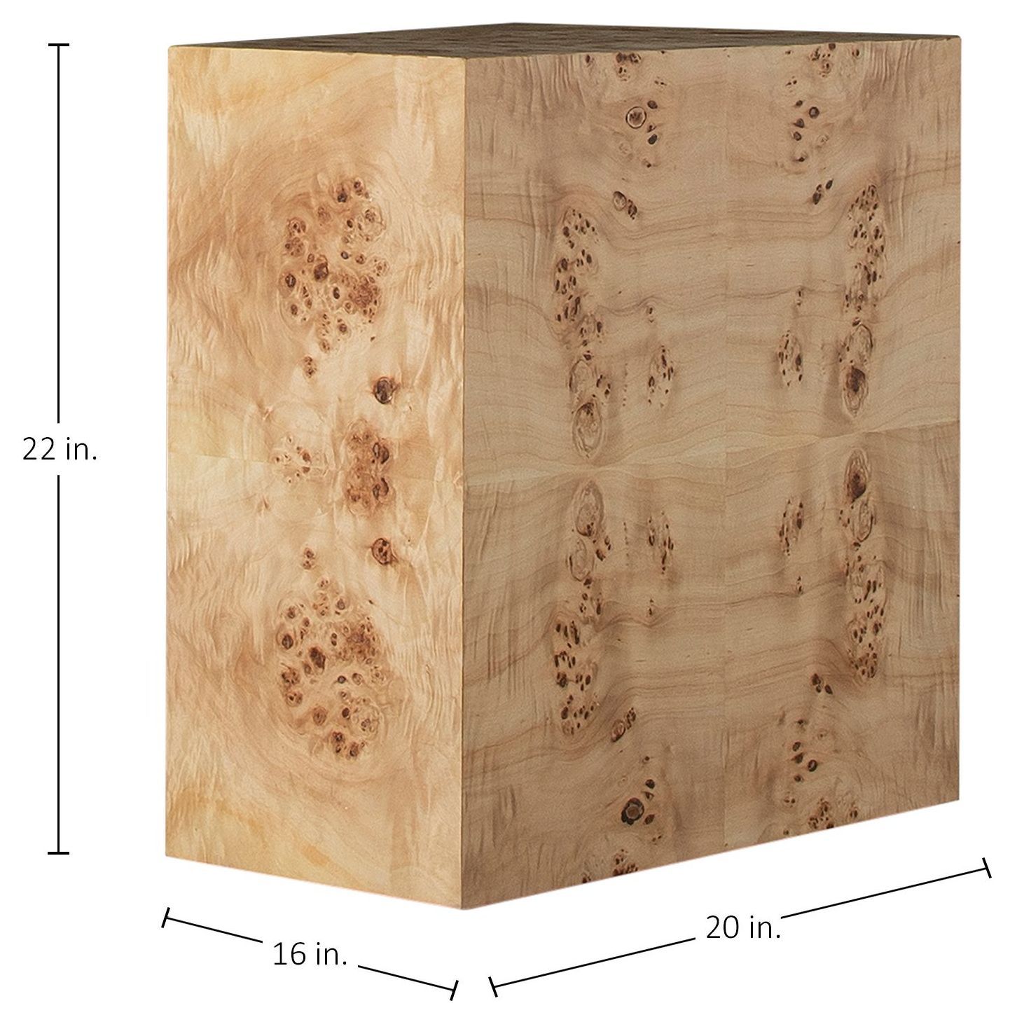 Alistair Maple Burl Rectangular Side Table