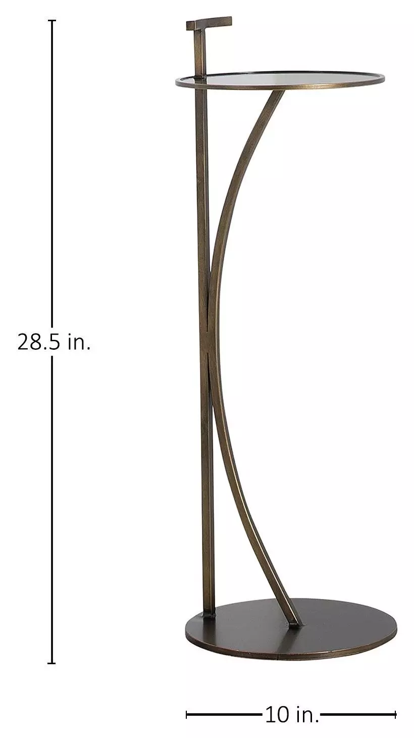 Amari Brushed Brass Round Drink Table