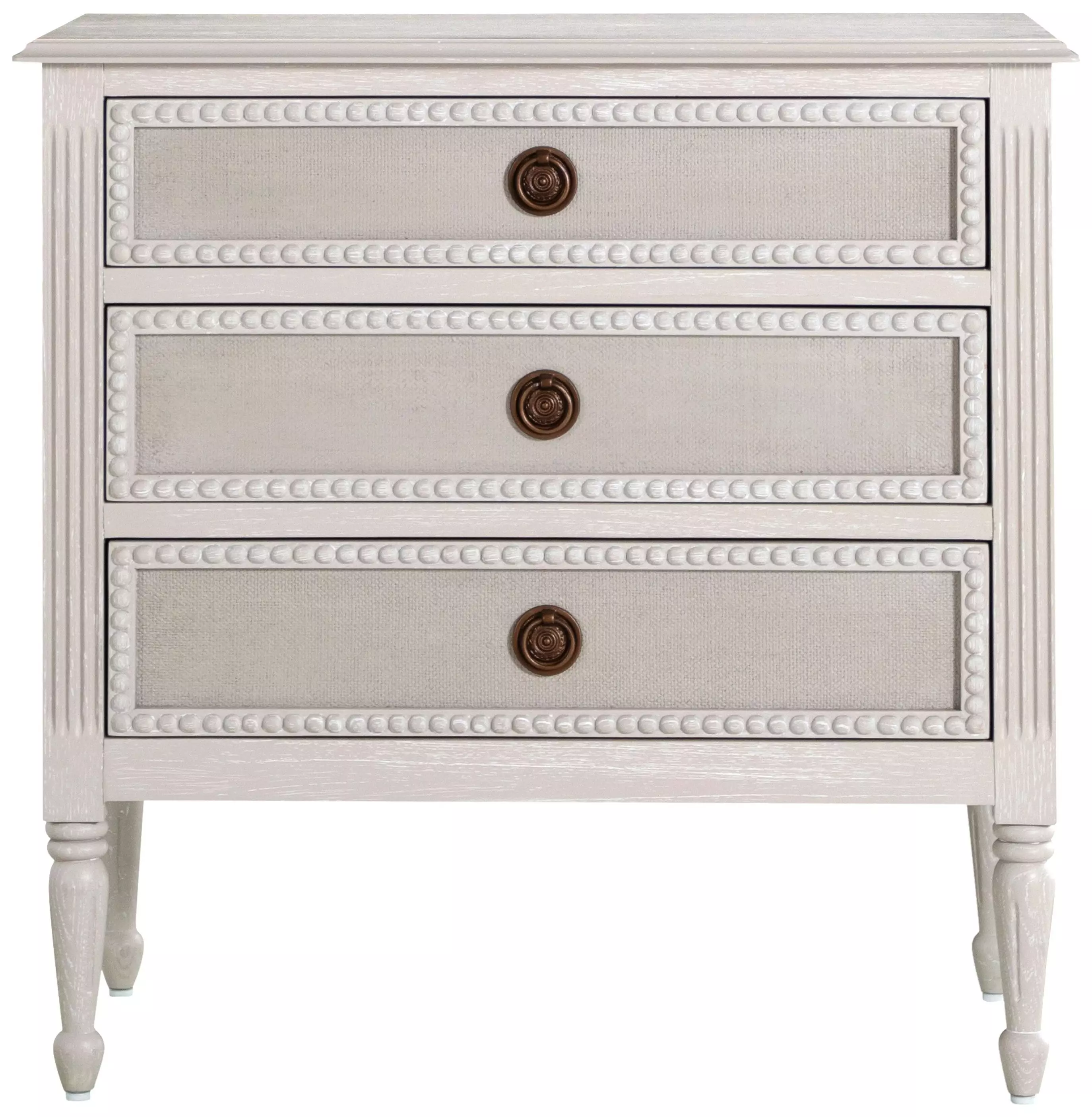 Caroline Cerused White 3 Drawer Nightstand From Gabby Furniture