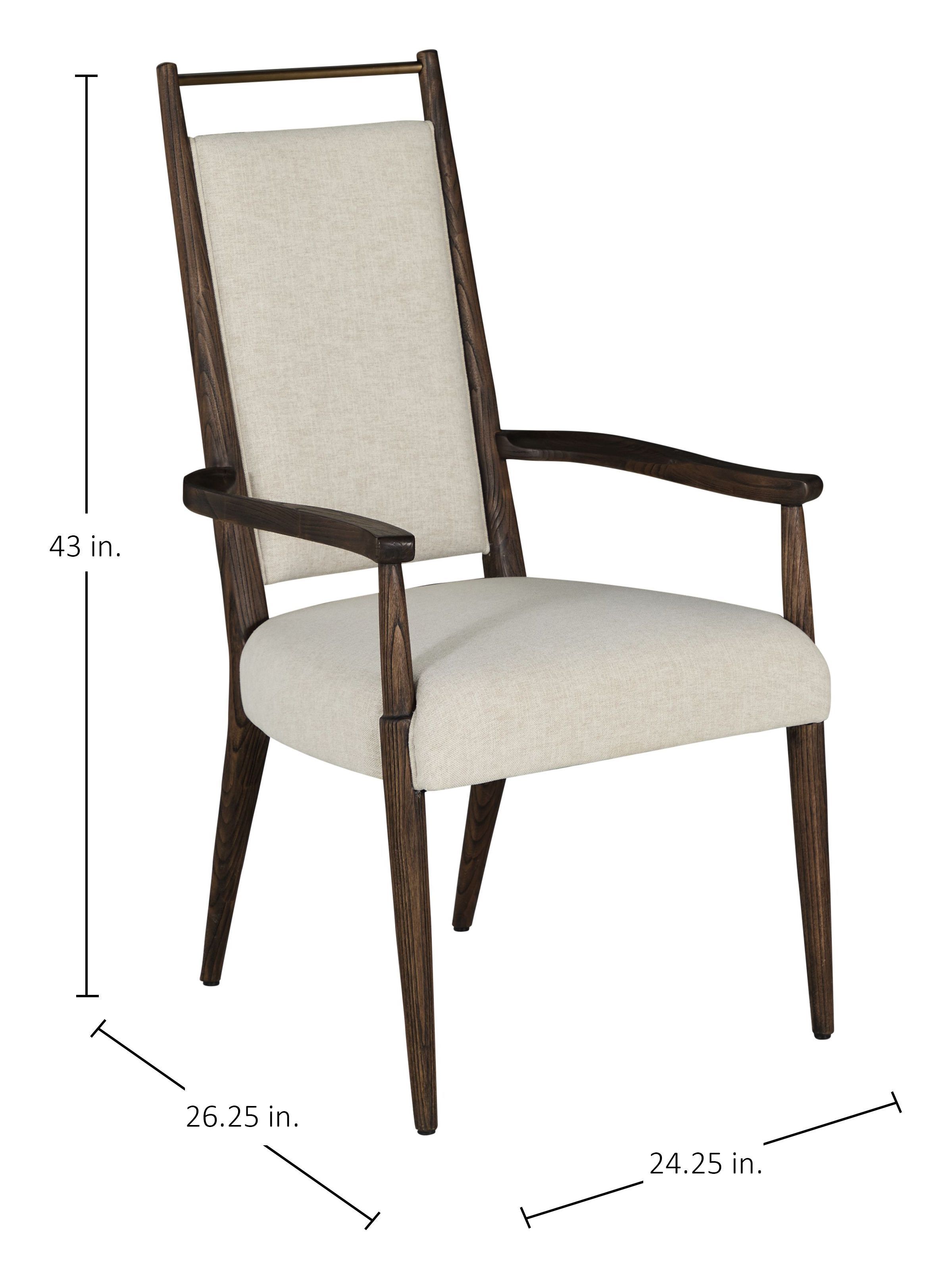 Highland Dusk and Sand Performance Fabric Upholstered Dining Arm Chair