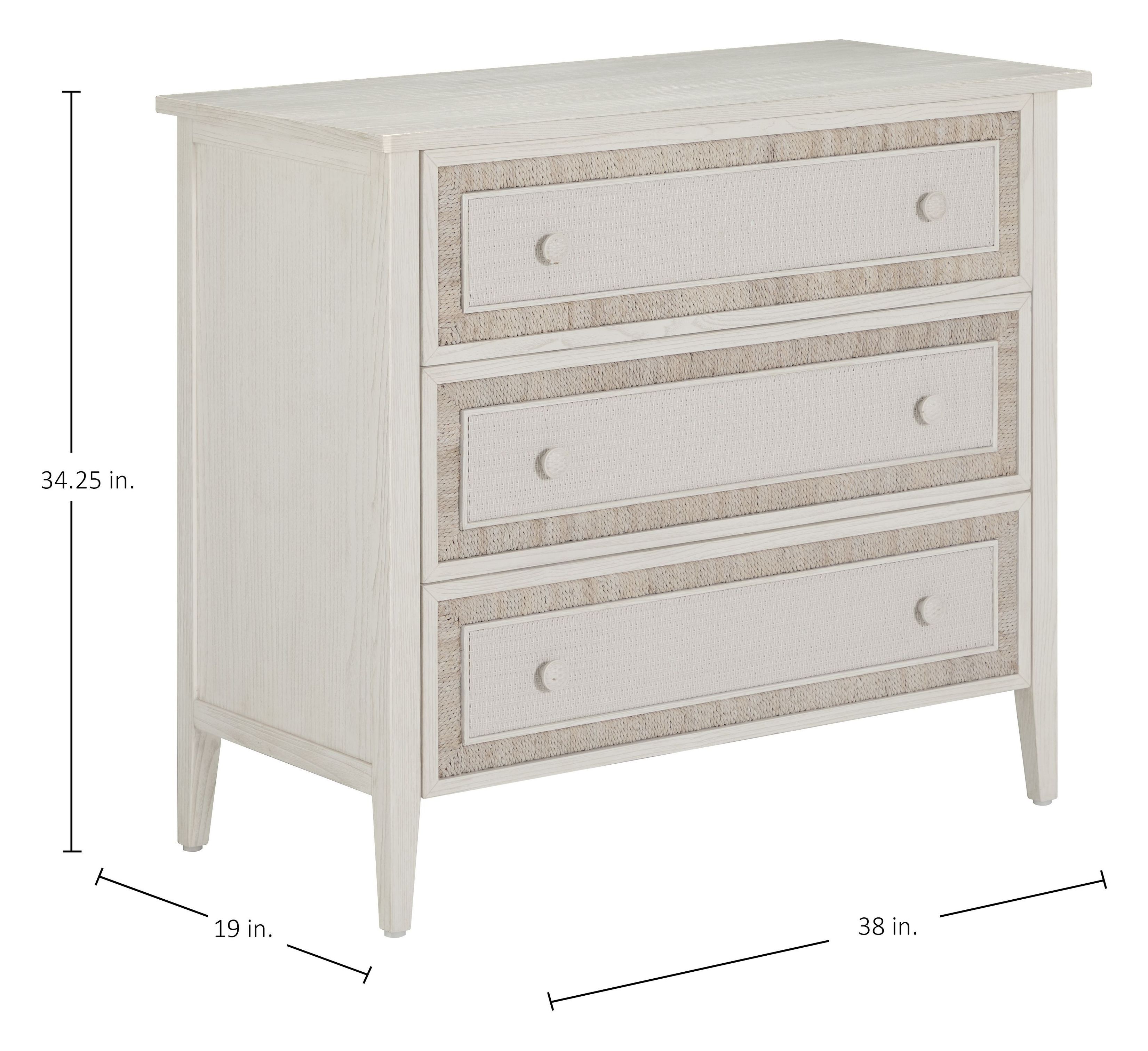 Grand Bermuda Whitewash 3 Drawer Chest