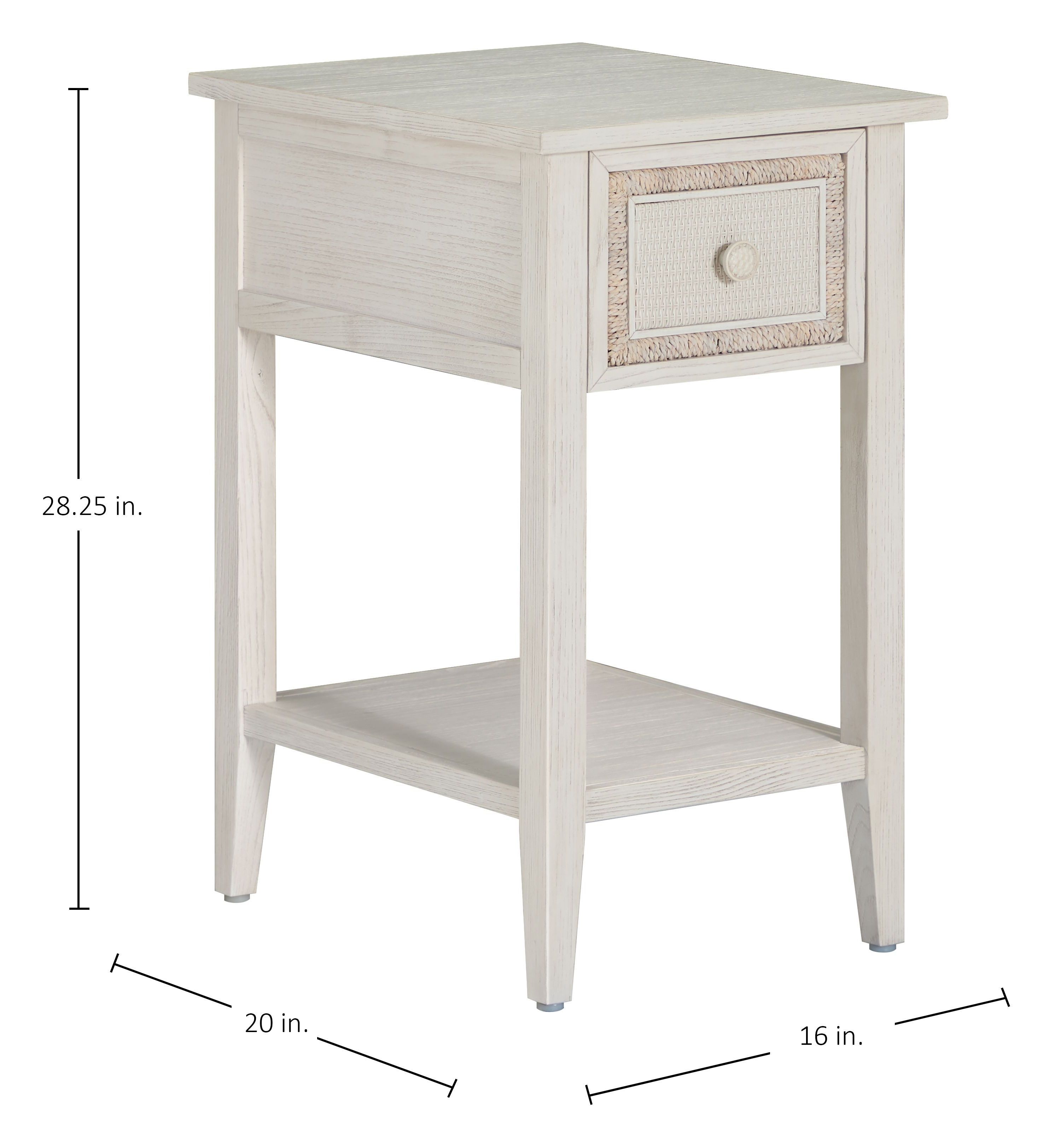 Grand Bermuda Whitewash 1 Drawer Open Nightstand