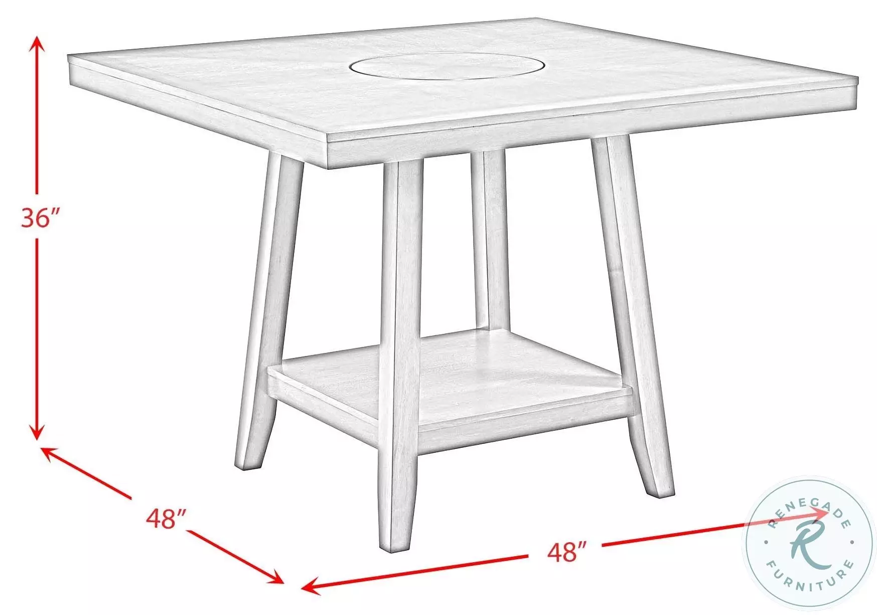 Hester Brown Counter Height Dining Table With Lazy Susan