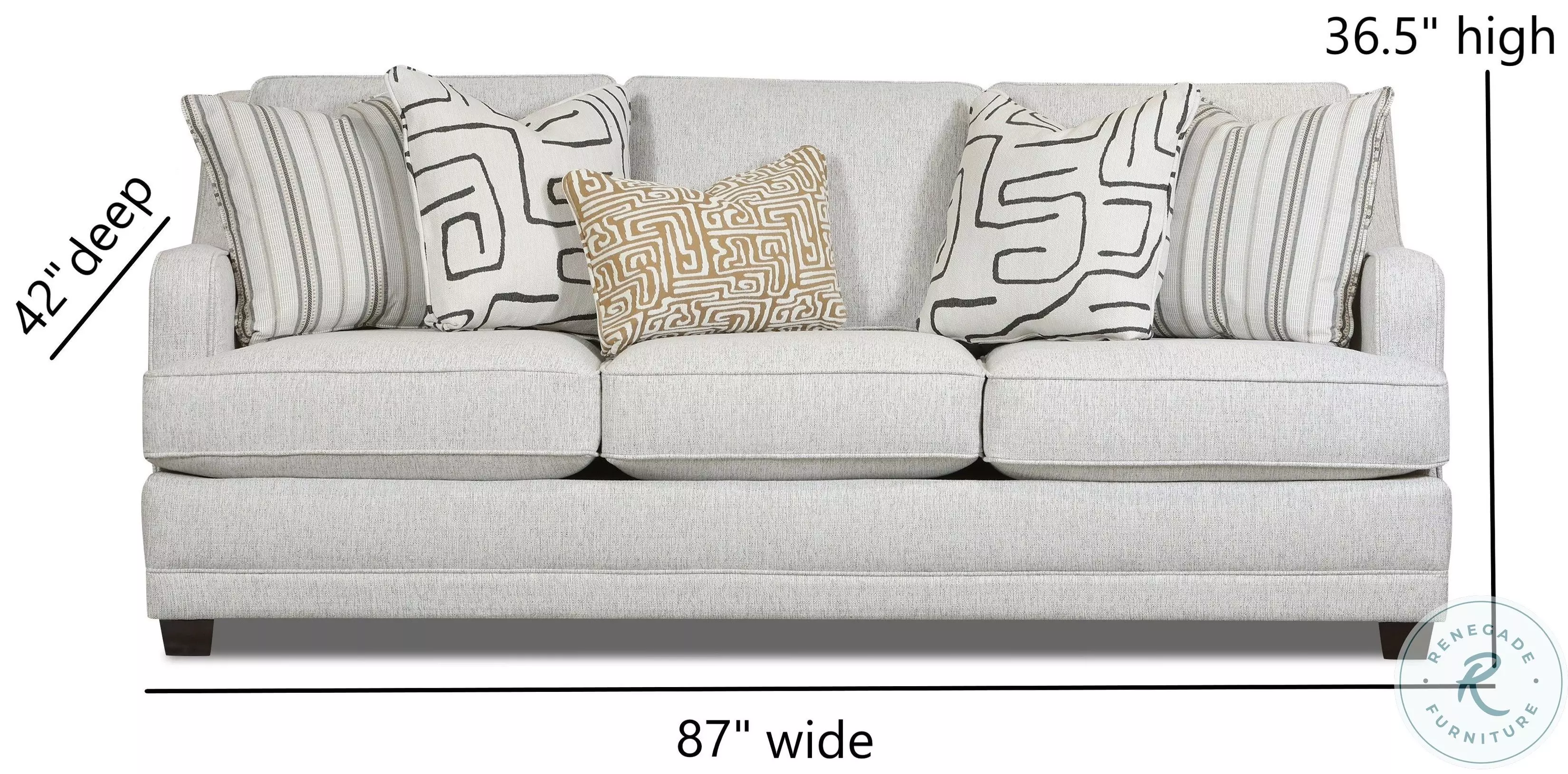 Durango Pewter Recessed Arms Sofa