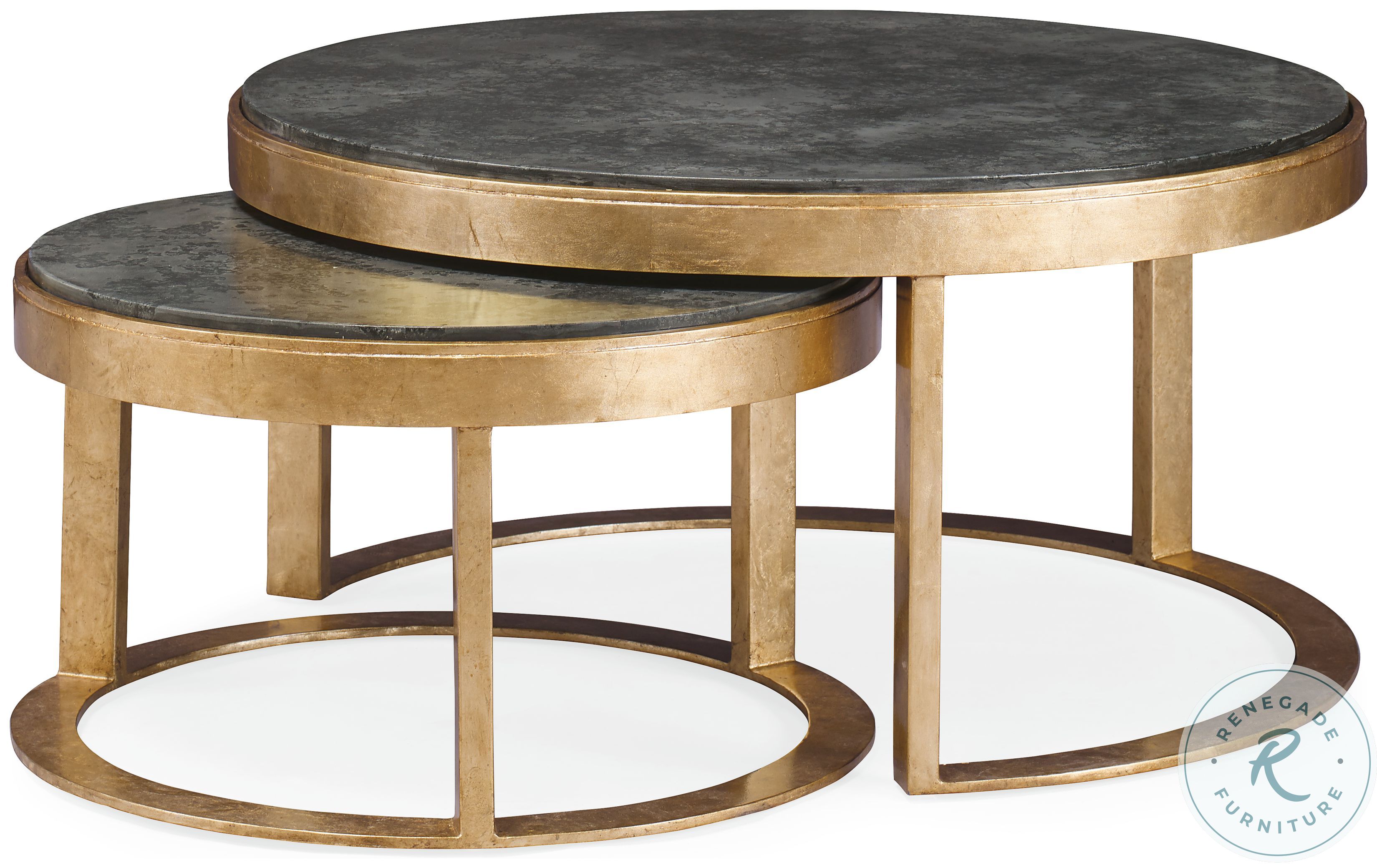 Lunsford Graphite Scagliola And Burnished Gold Leaf Nesting Cocktail ...