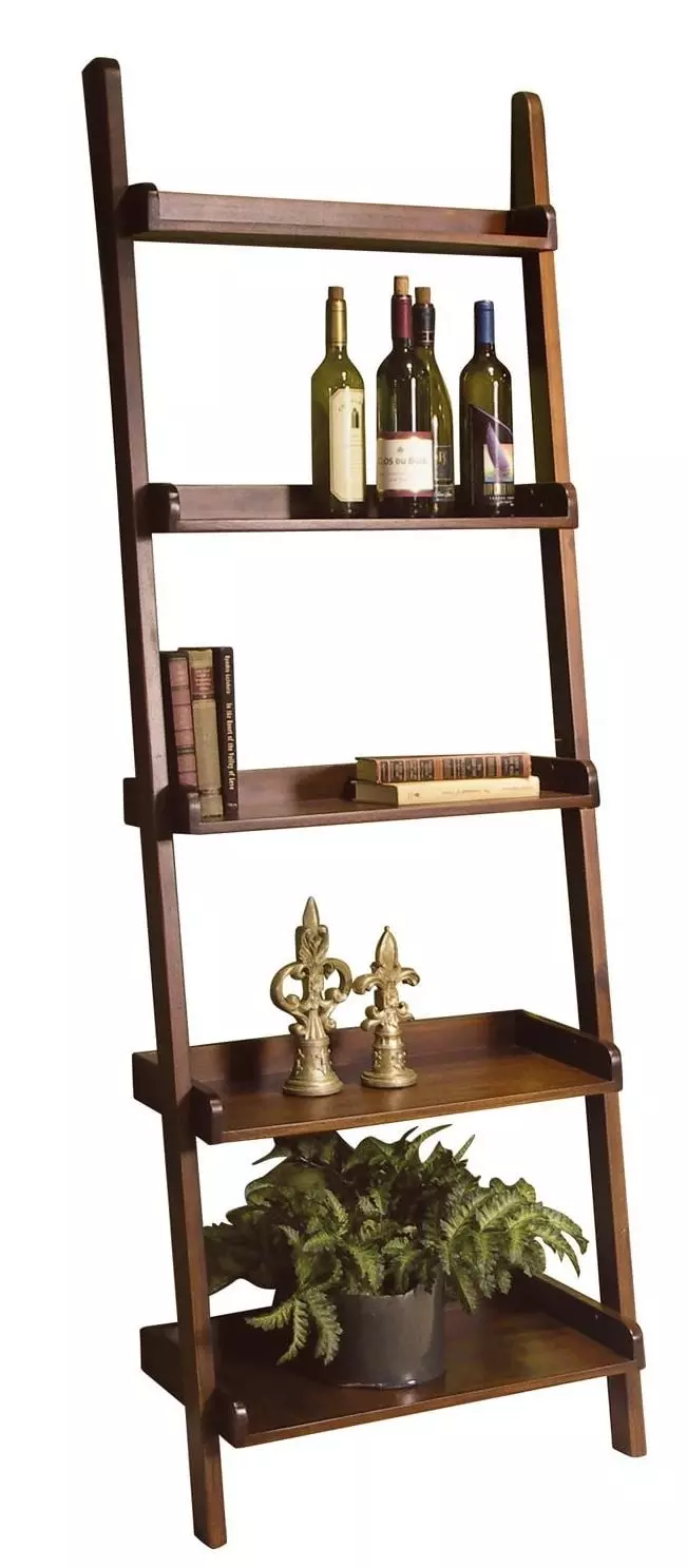 International Concepts Lean To Shelf Unit with 5 Shelves - Brown
