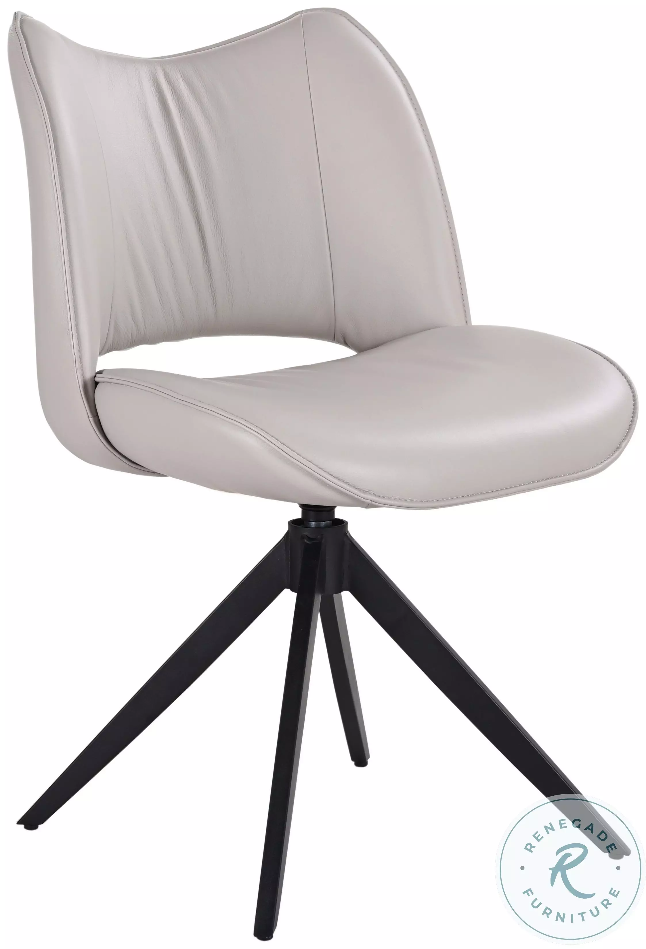 Shiga Gray Leather Swivel Chair From JNM | Home Gallery Stores