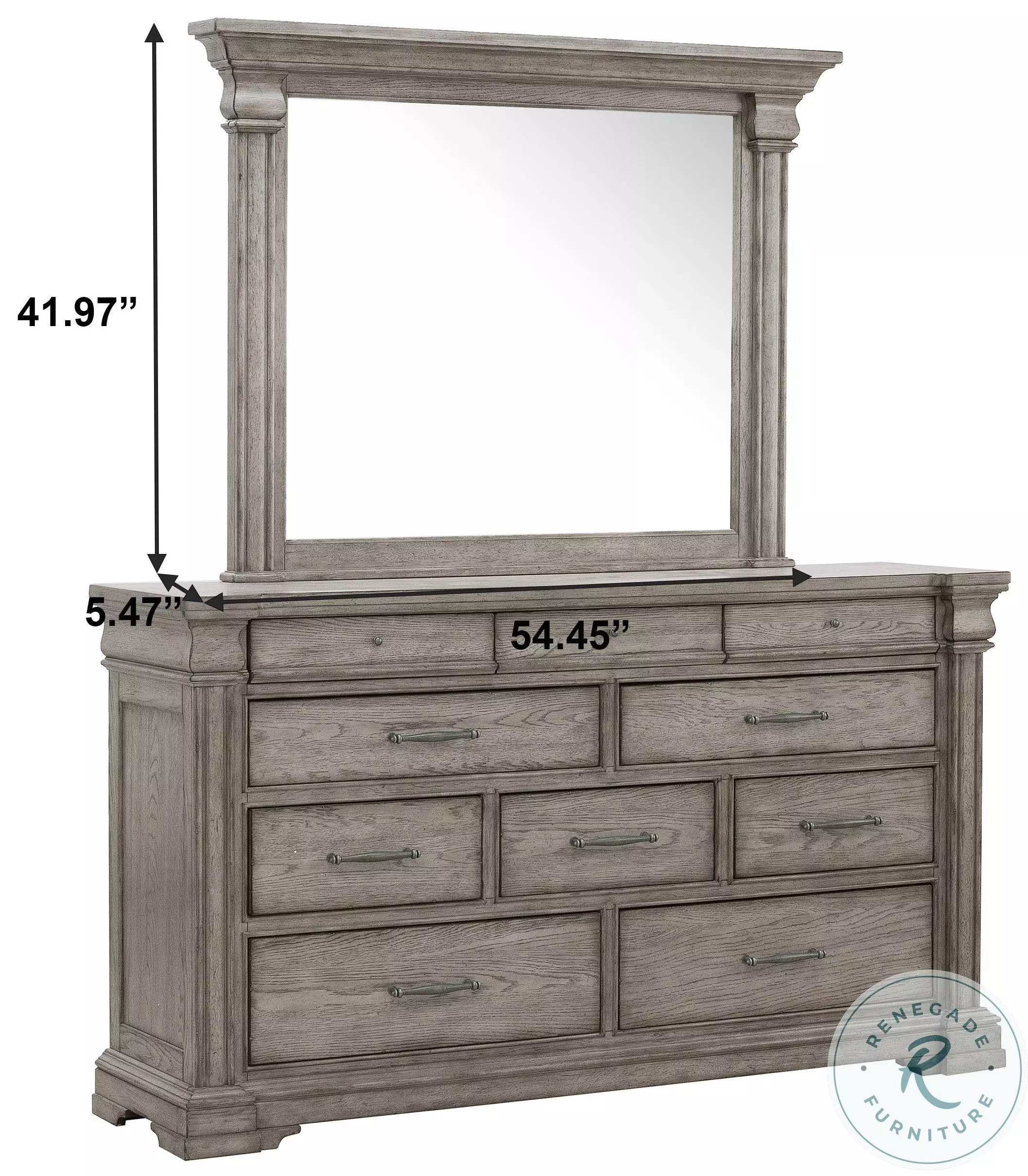 Jefferson Crest Bluff Grey Mirror