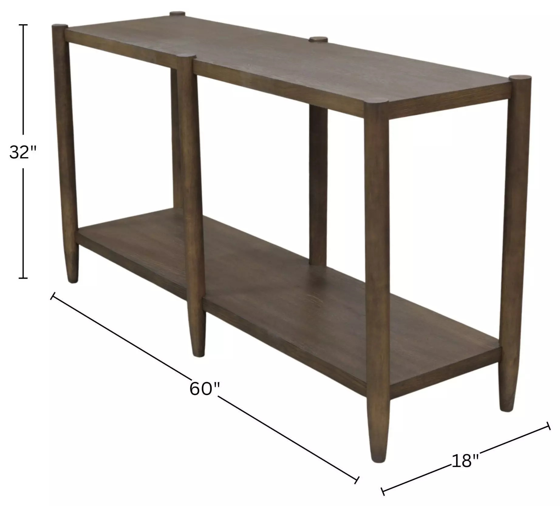 Sinclair Walnut Rectangular Console Table