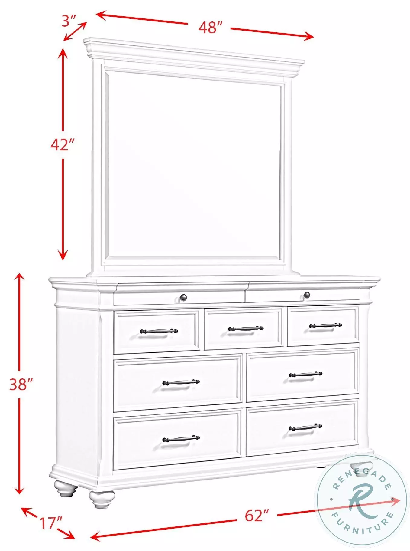 Brooks Grey 9 Drawer Dresser And Mirror