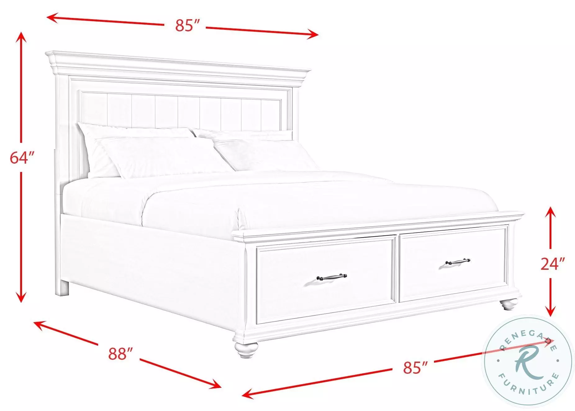 Brooks Gray King Storage Platform Bed