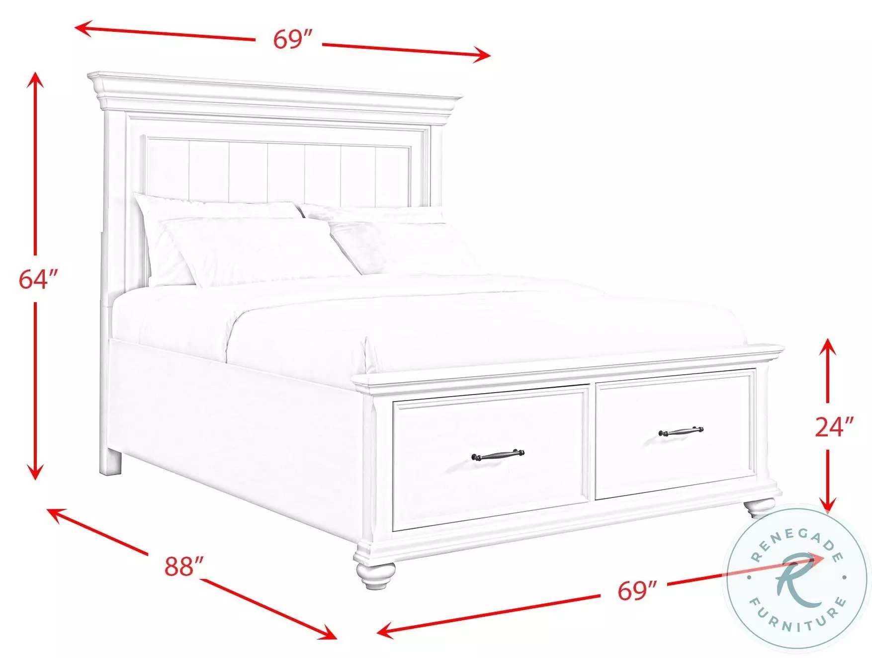 Brooks Gray Queen Storage Platform Bed