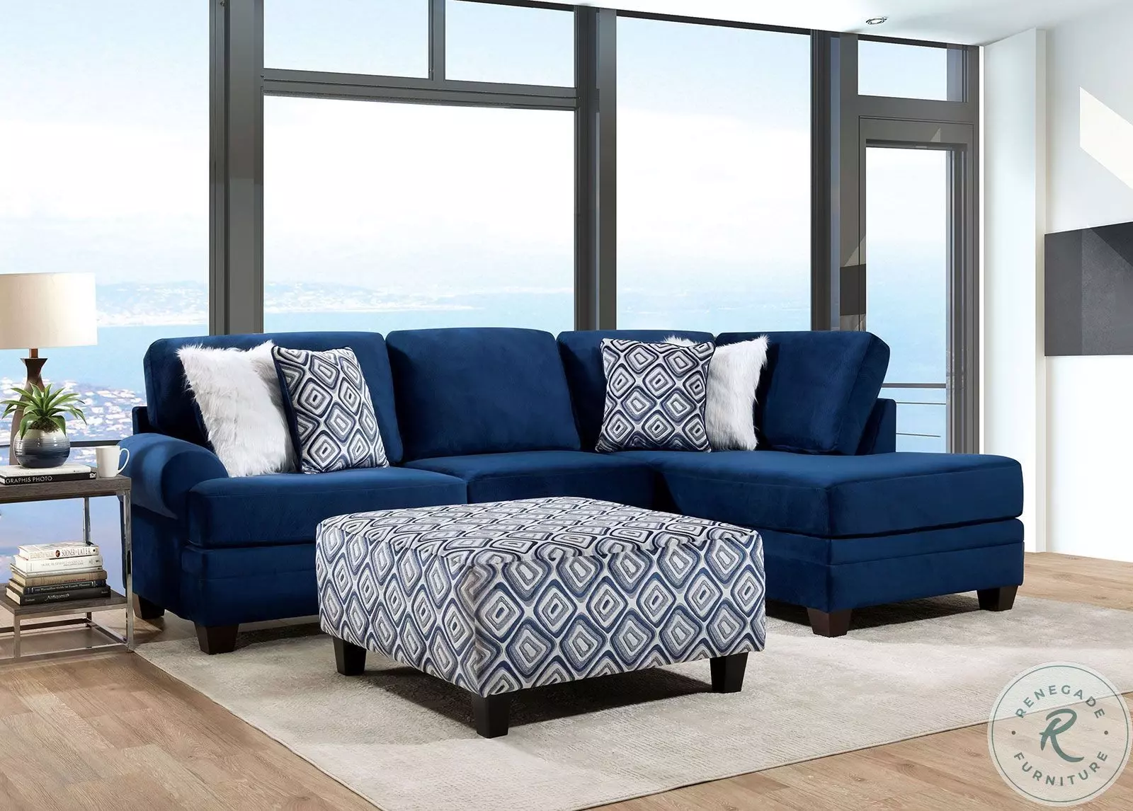 AO SOFA（１）/ NAVY Minimalist Modular Sectional Sofa, Dark Blue | Aosom.com