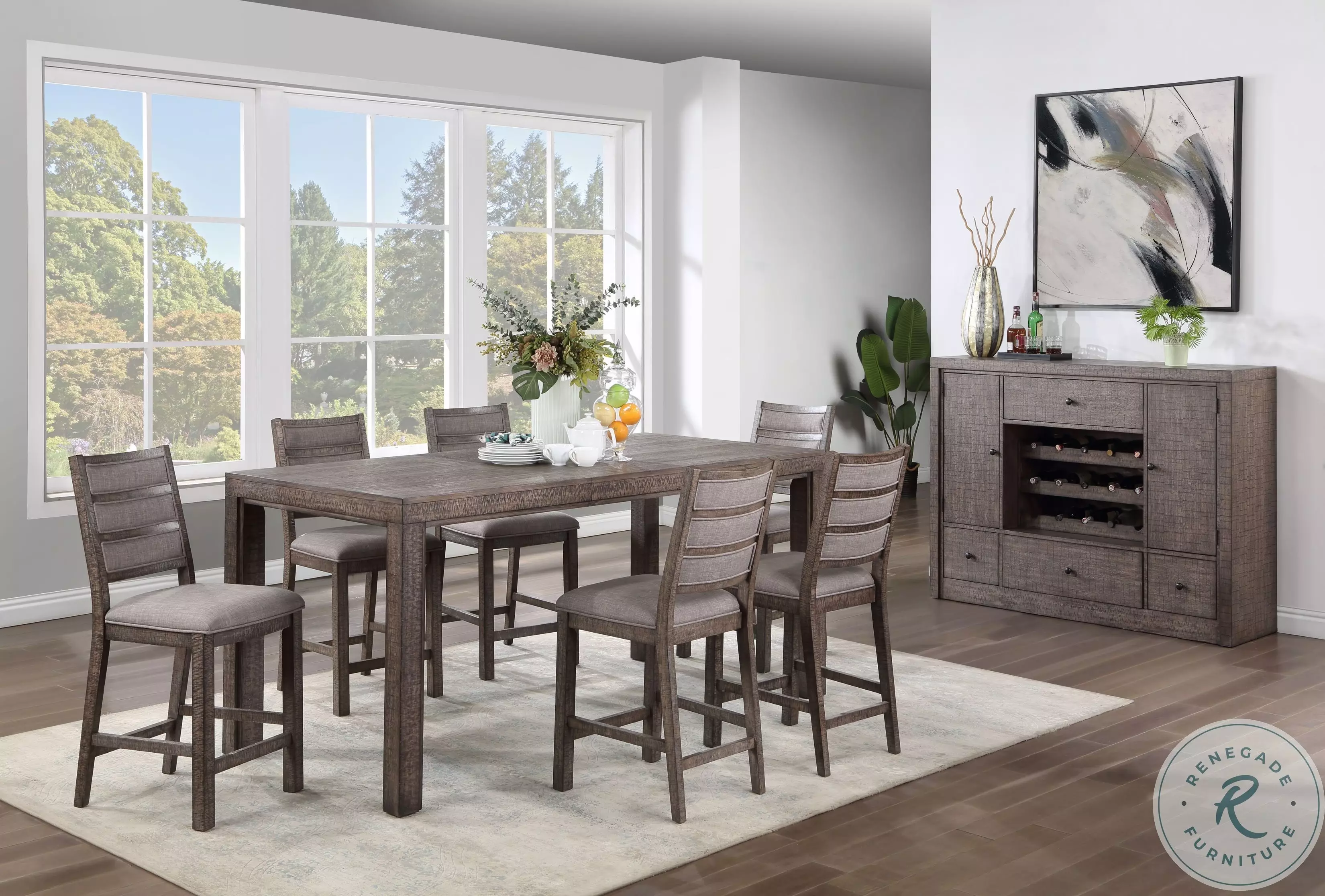 Spring Haven Distressed Dark Gray Leg Extendable Counter