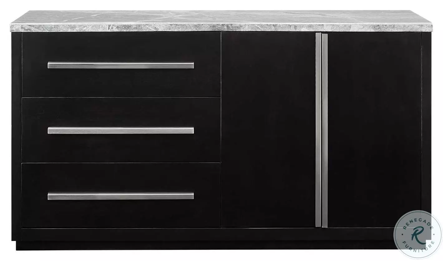Camila Ebony And Grey Marble Credenza From Steve Silver | Coleman