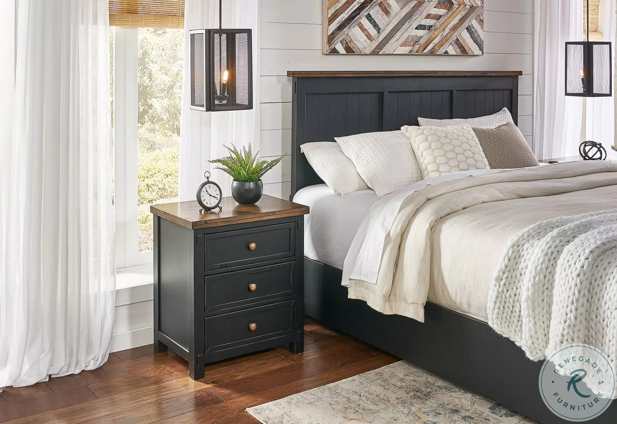 Stormy Ridge Chickory and Black Nightstand from A-America