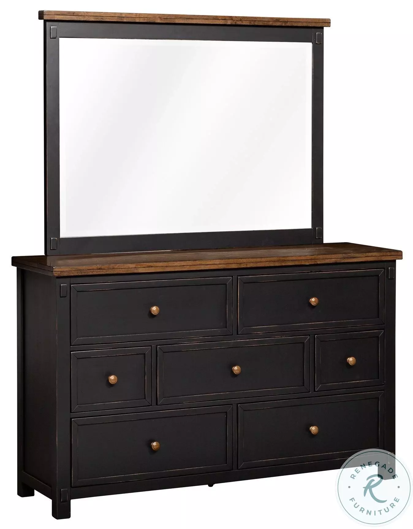 black and wood dresser Jac Double in Black/Walnut | Size: Large It features 3 spacious drawers as a practical solution to organizing your essentials SICOTAS Savanna 6 Drawers Dresser