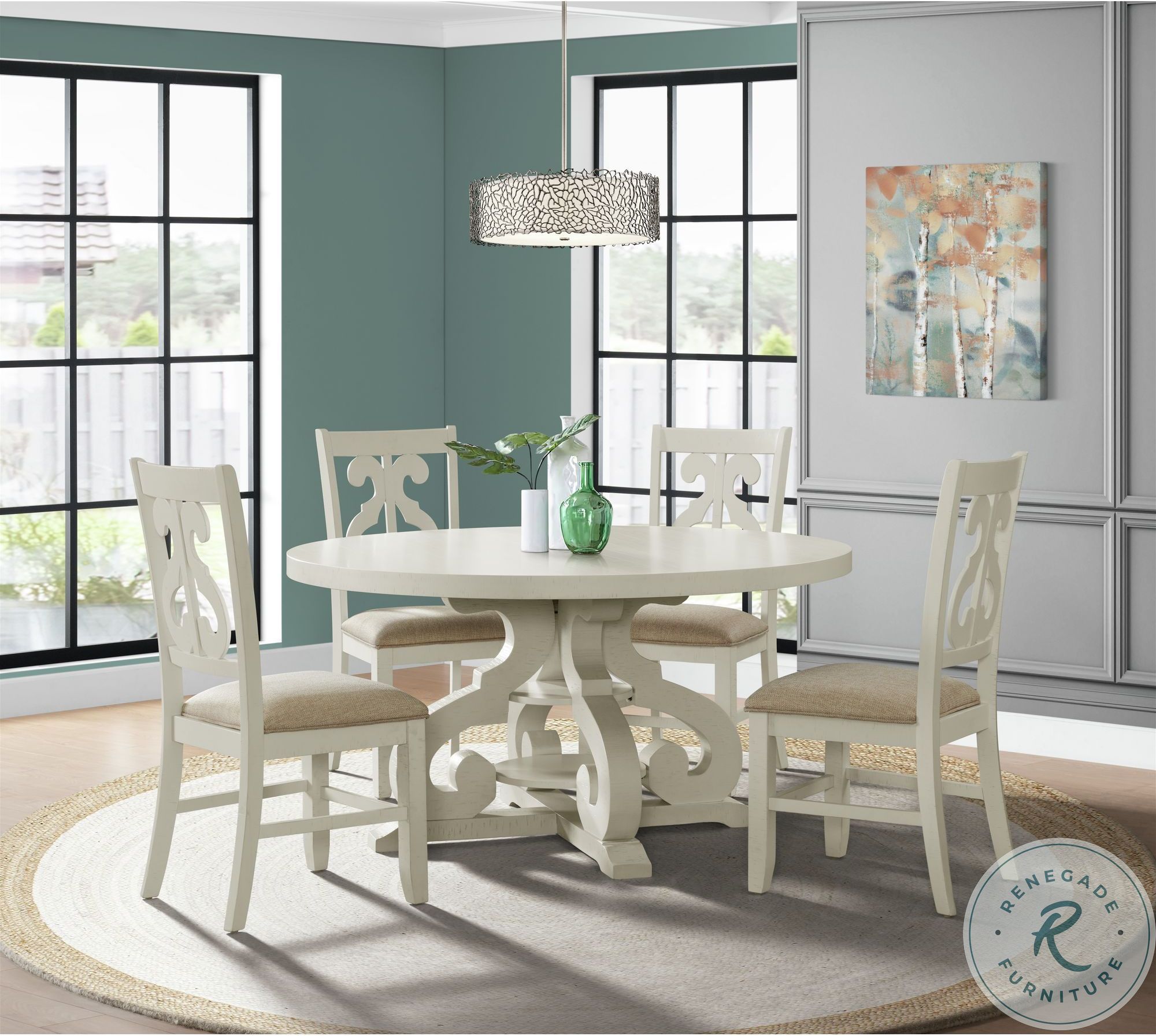 Stanford Stone White Round Dining Table From Picket House Furnishings
