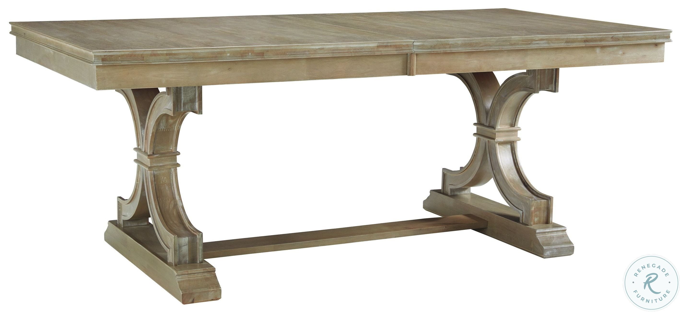 Sonoma Taupe Gray Extendable Rectangular Trestle Dining Table from John