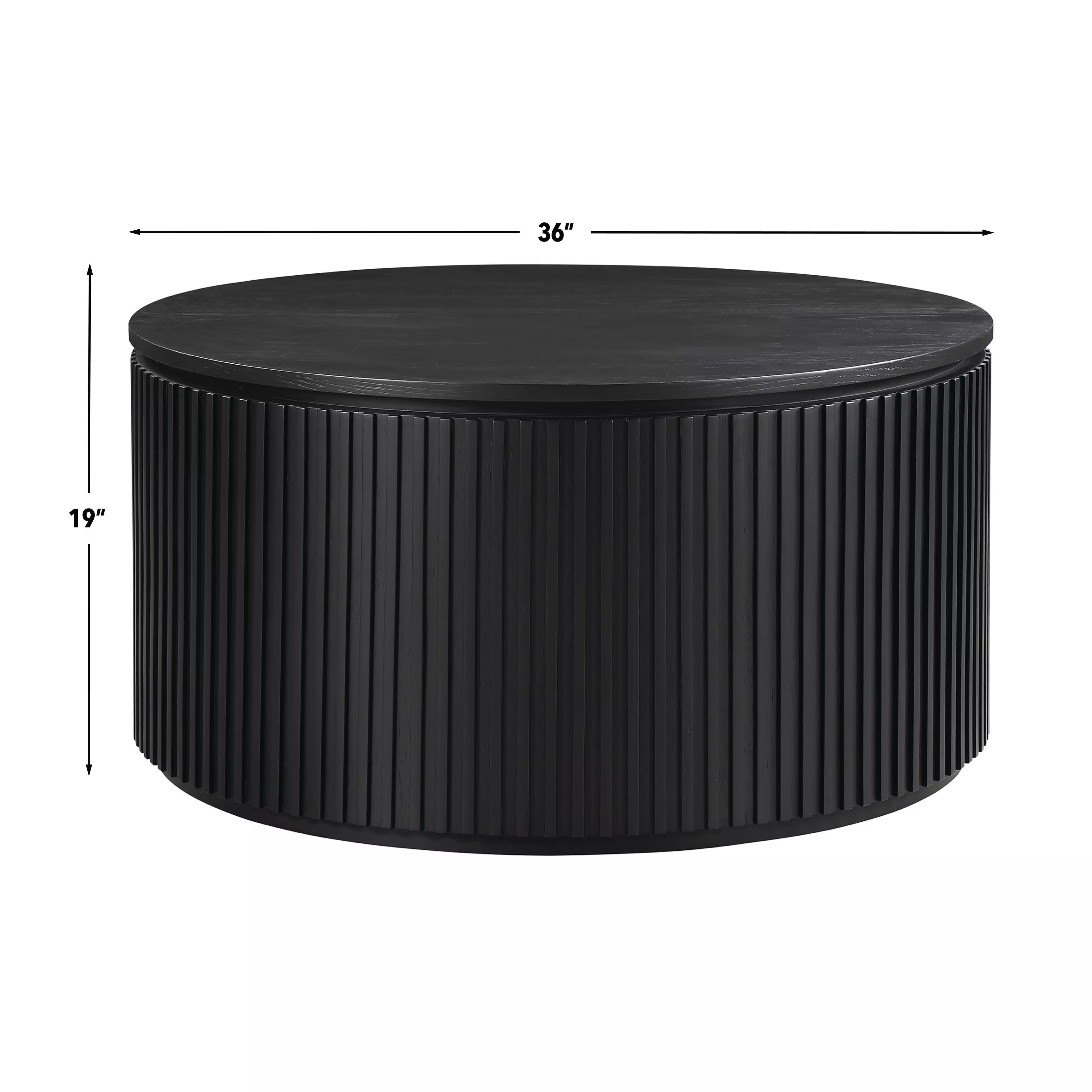 Colvin Black Round Coffee Table with Casters
