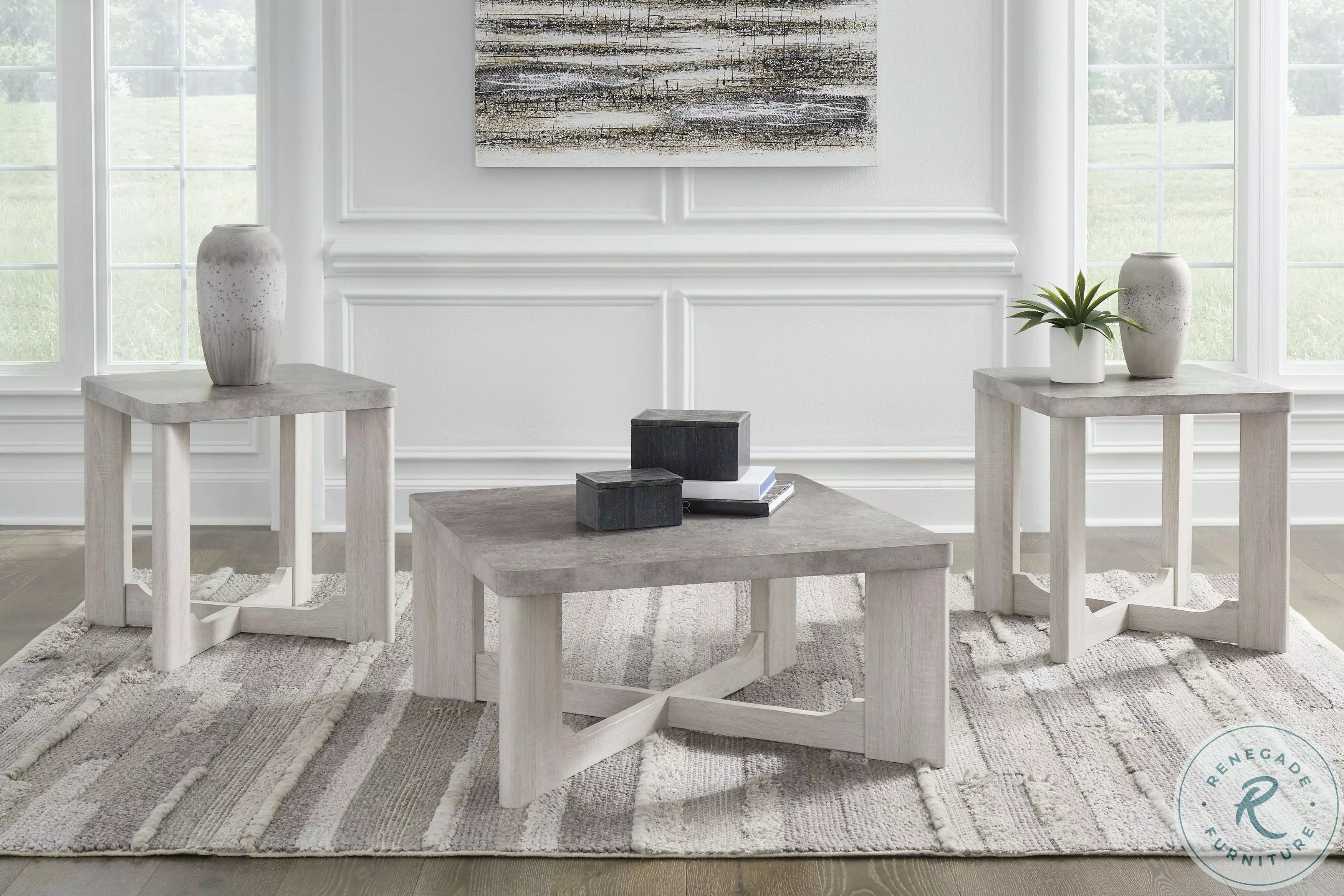 Garnilly Whitewash Occasional Table Set of 3 From Ashley
