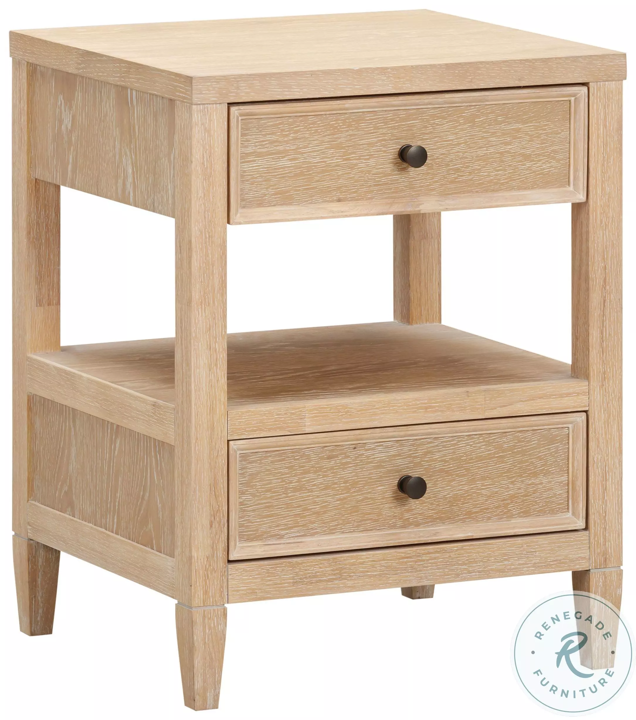 Bristol Park Whitewashed Oak Wood Open Nightstand From Coleman