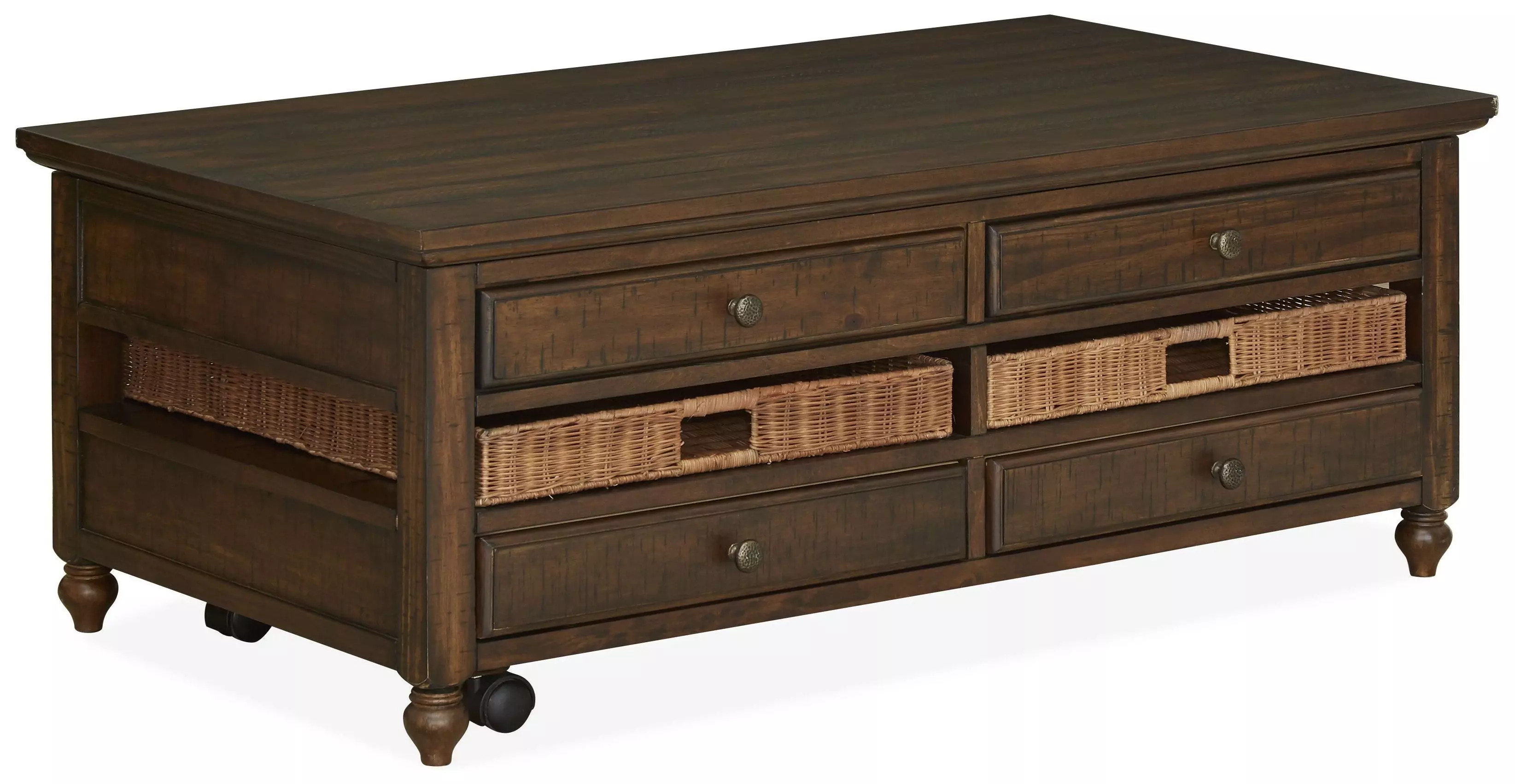 Cottage Lane Coffee Wood Rectangular Lift-Top Cocktail Table