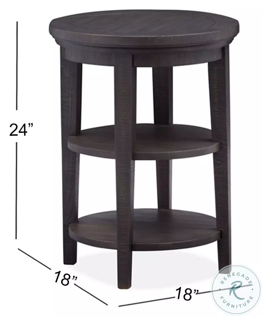 Ashbury Falls Graphite Round Accent Table