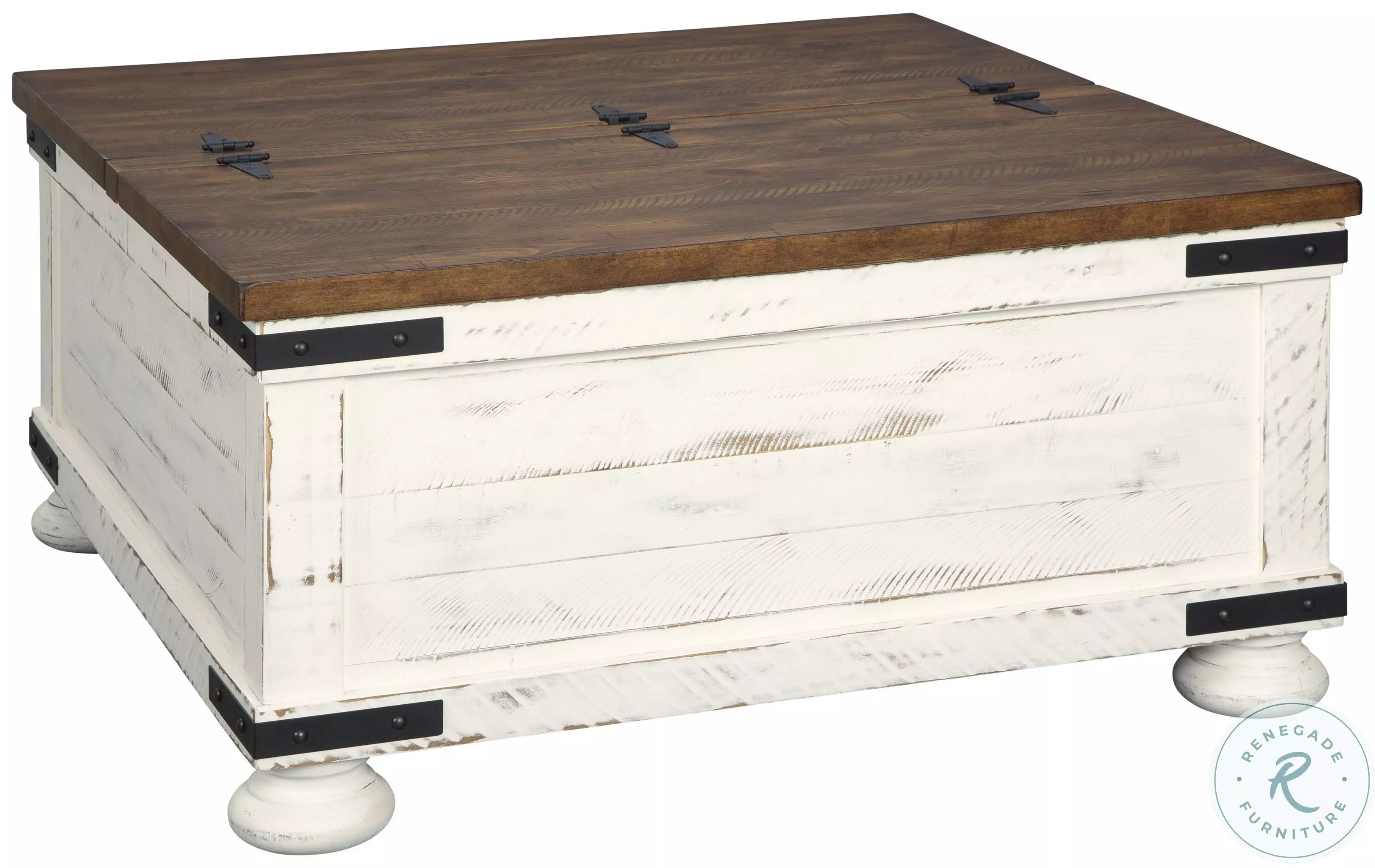 Wystfield White and Brown Cocktail Table with Storage from Ashley