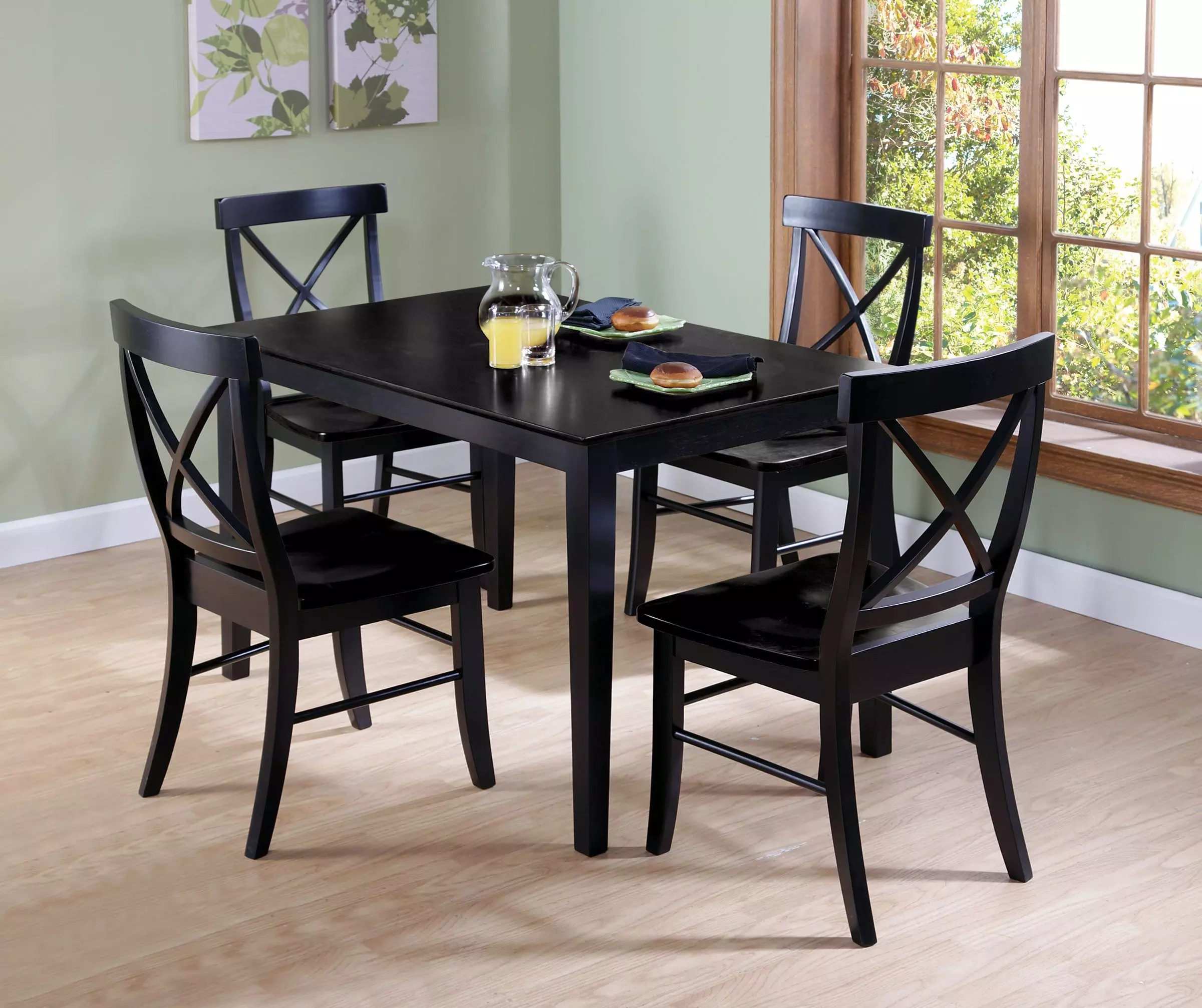 Dining Essentials Black X Back Side Chair Set of 2 from John