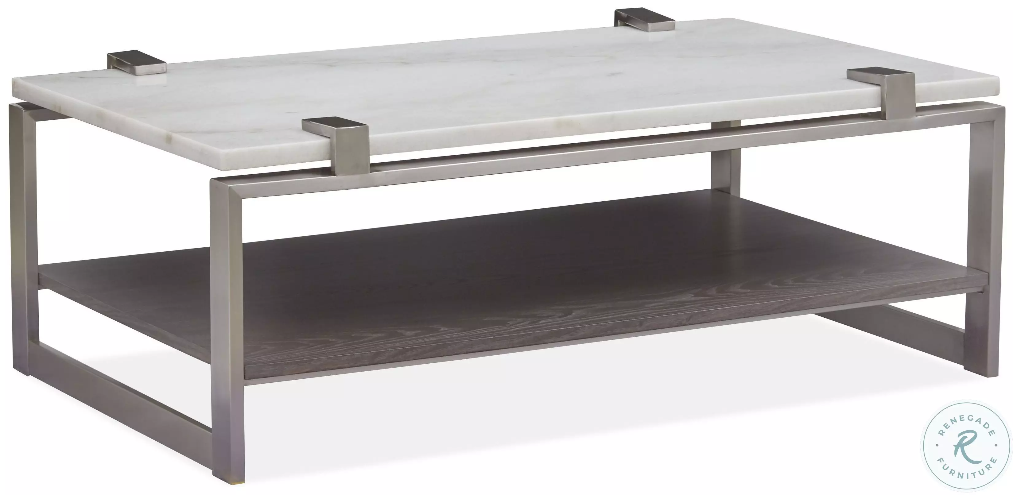 Paradox Pearl White Roasted Almond Metal Rectangular Cocktail
