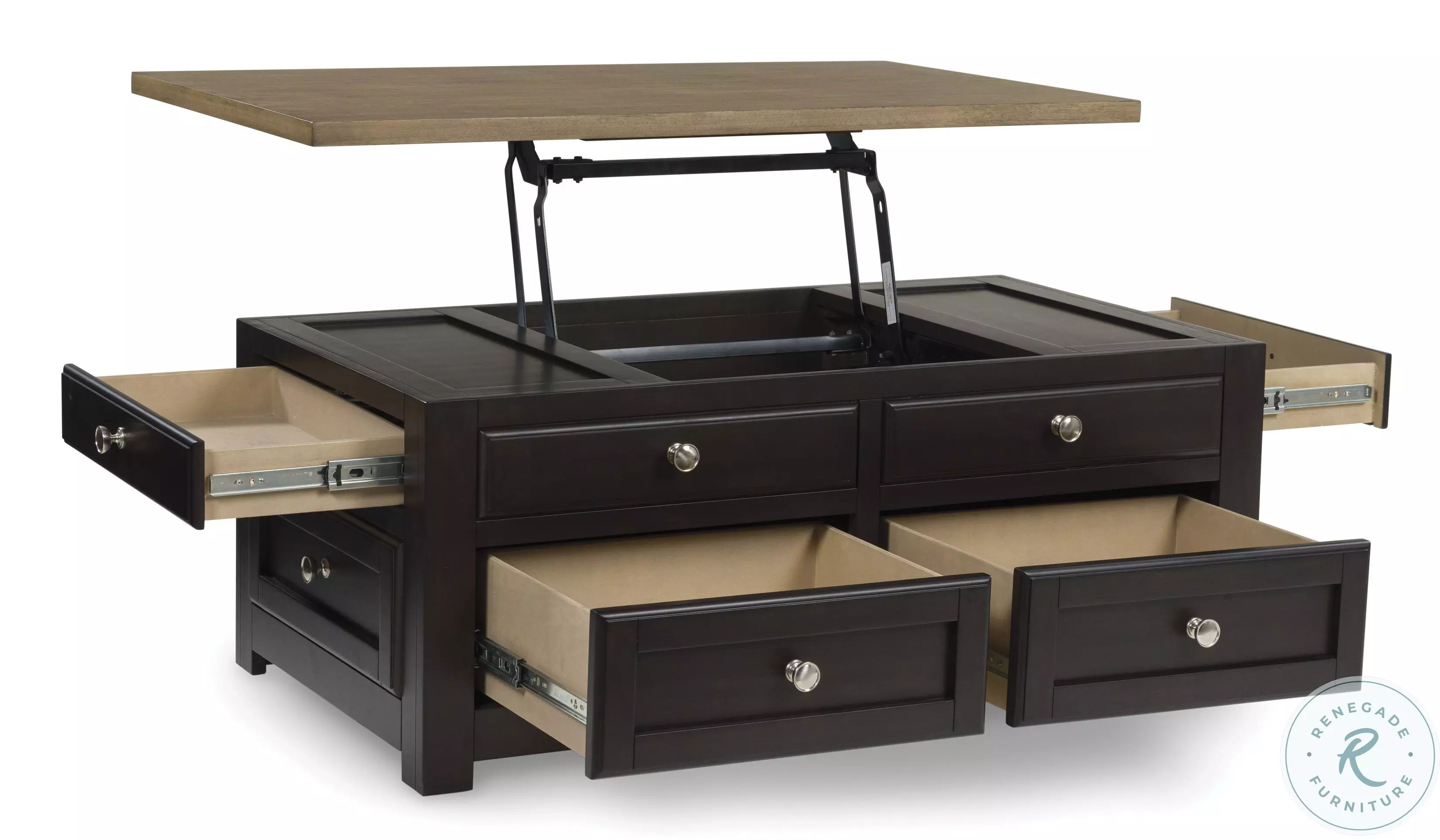 teat ティート ラグモチョップ アナアキ黒 Drazmine Light wood And Dark Chocolate Lift Top Occasional Table