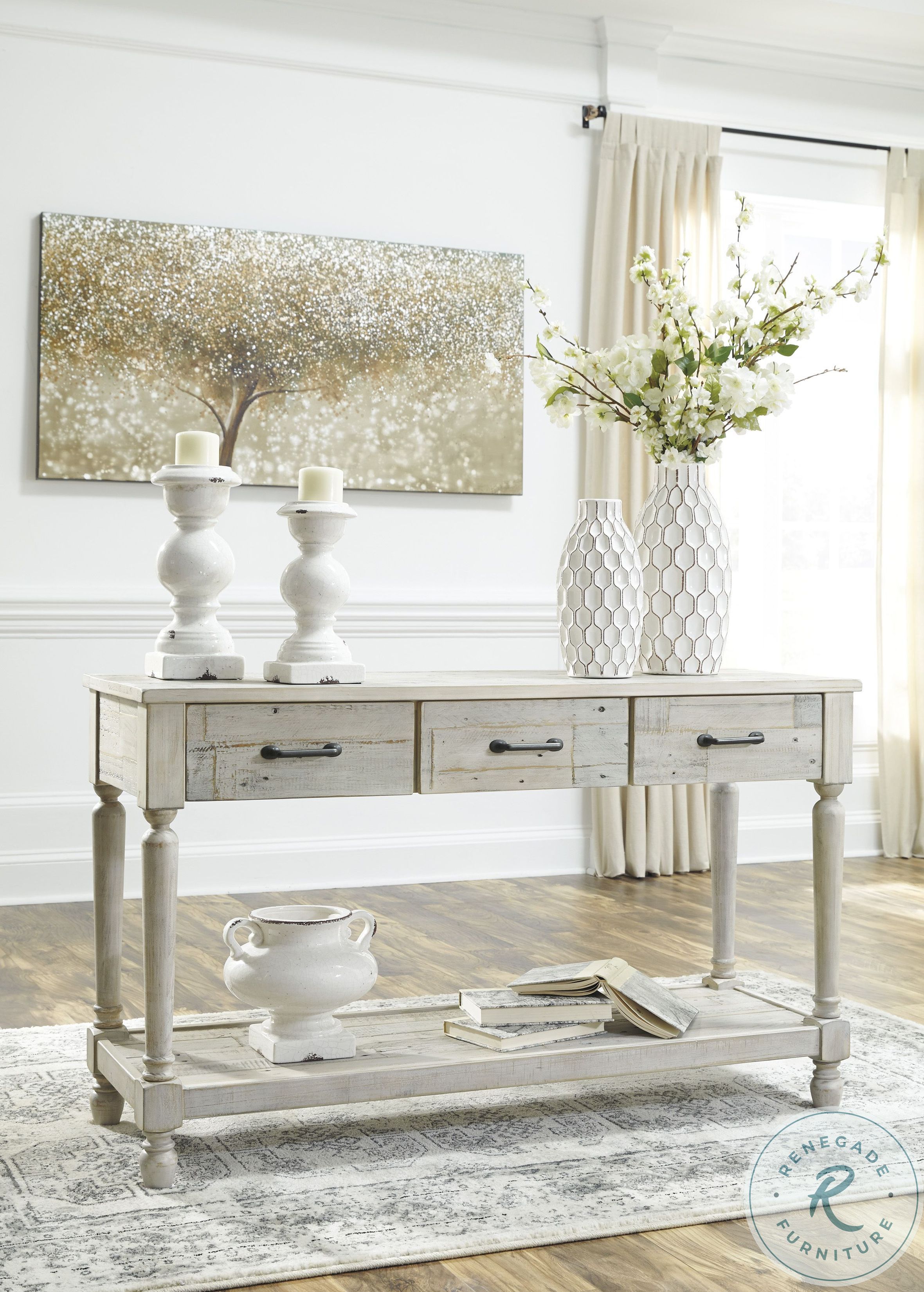 Shawnalore Whitewash Sofa Table from Ashley Coleman Furniture