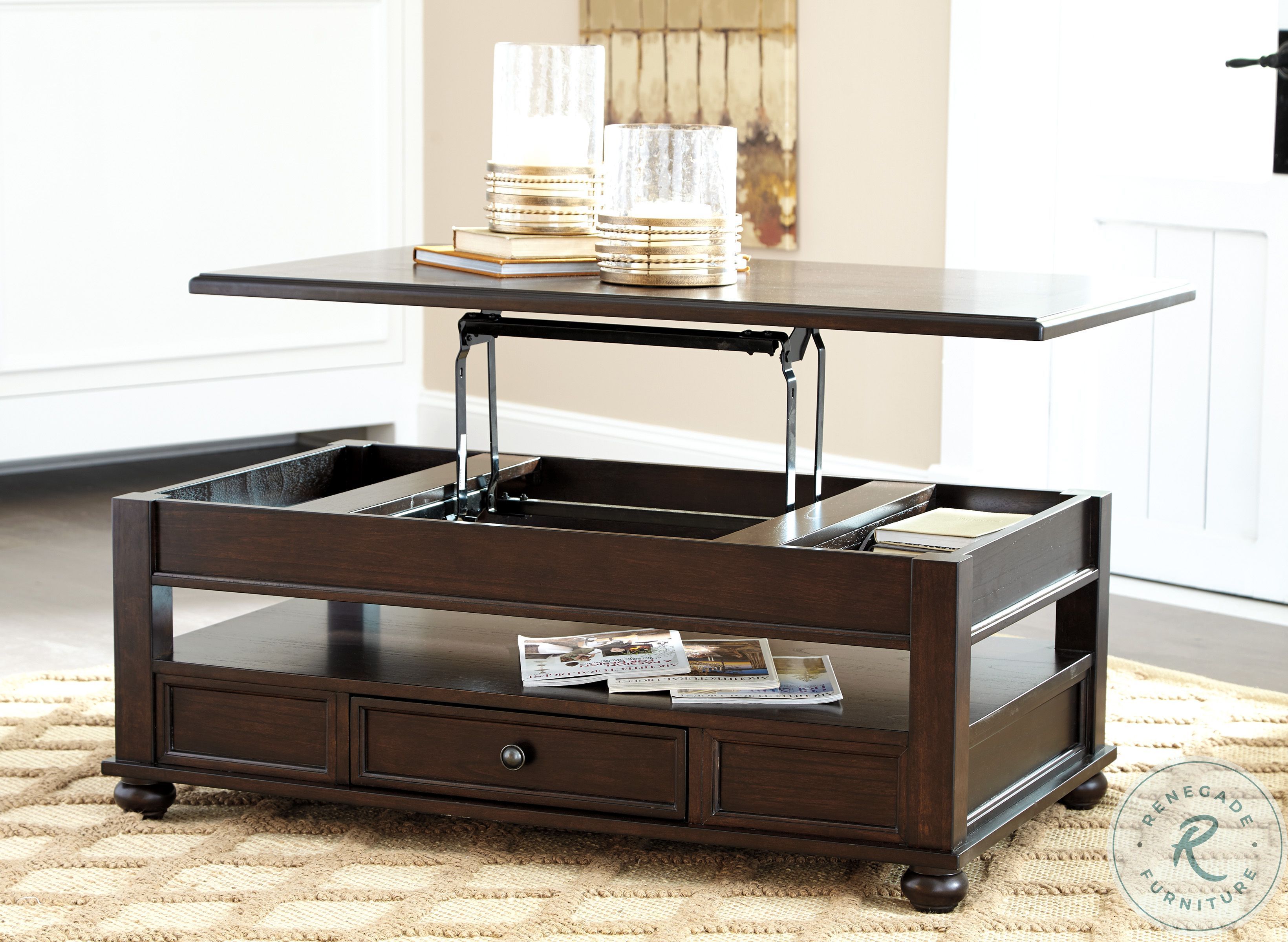 Barilanni Dark Brown Lift Top Occasional Table Set from Ashley