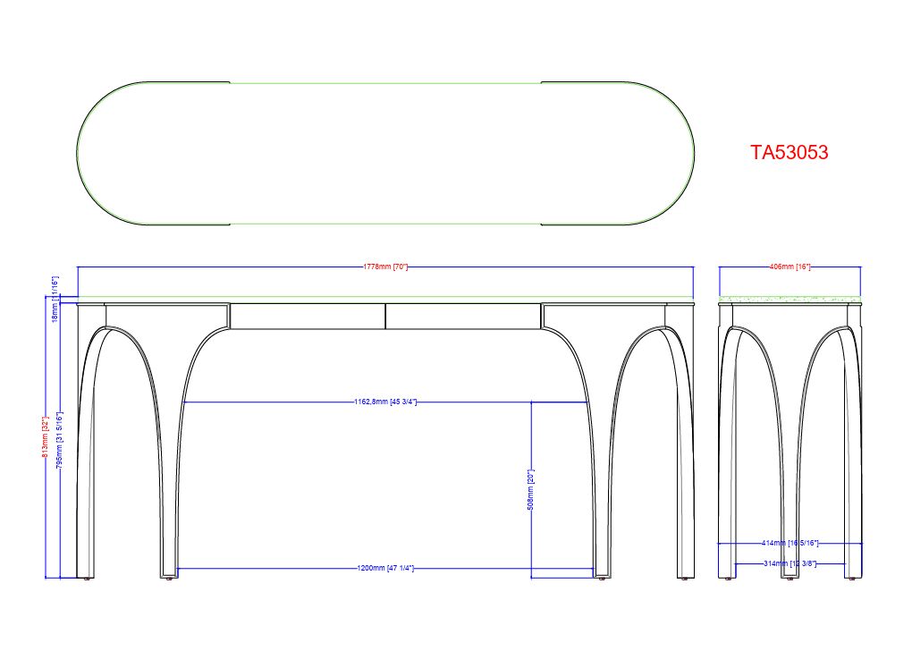 Arlo Galeto 70" Rectangular Console Table