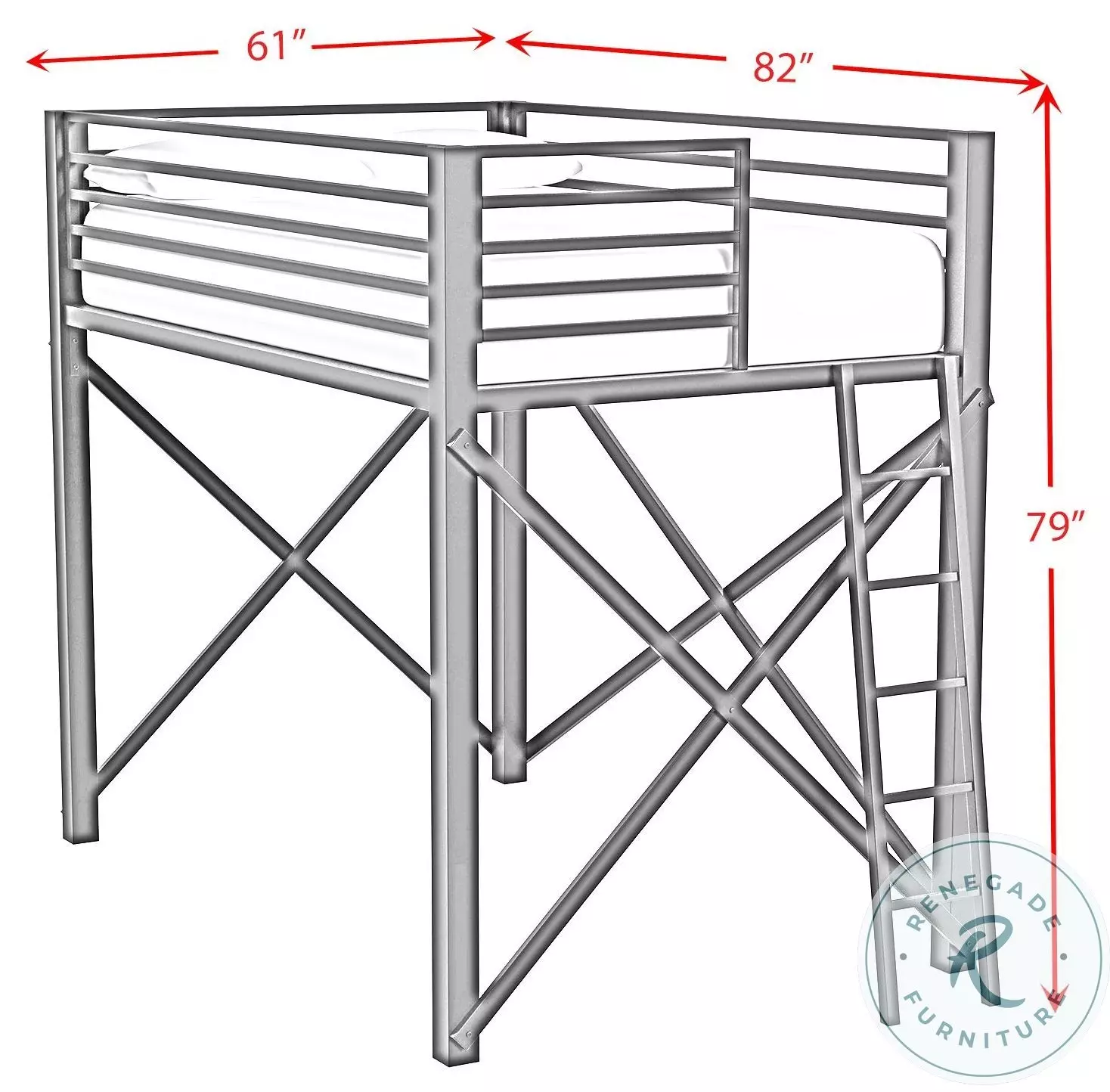 Delilah Black Full Loft Bed
