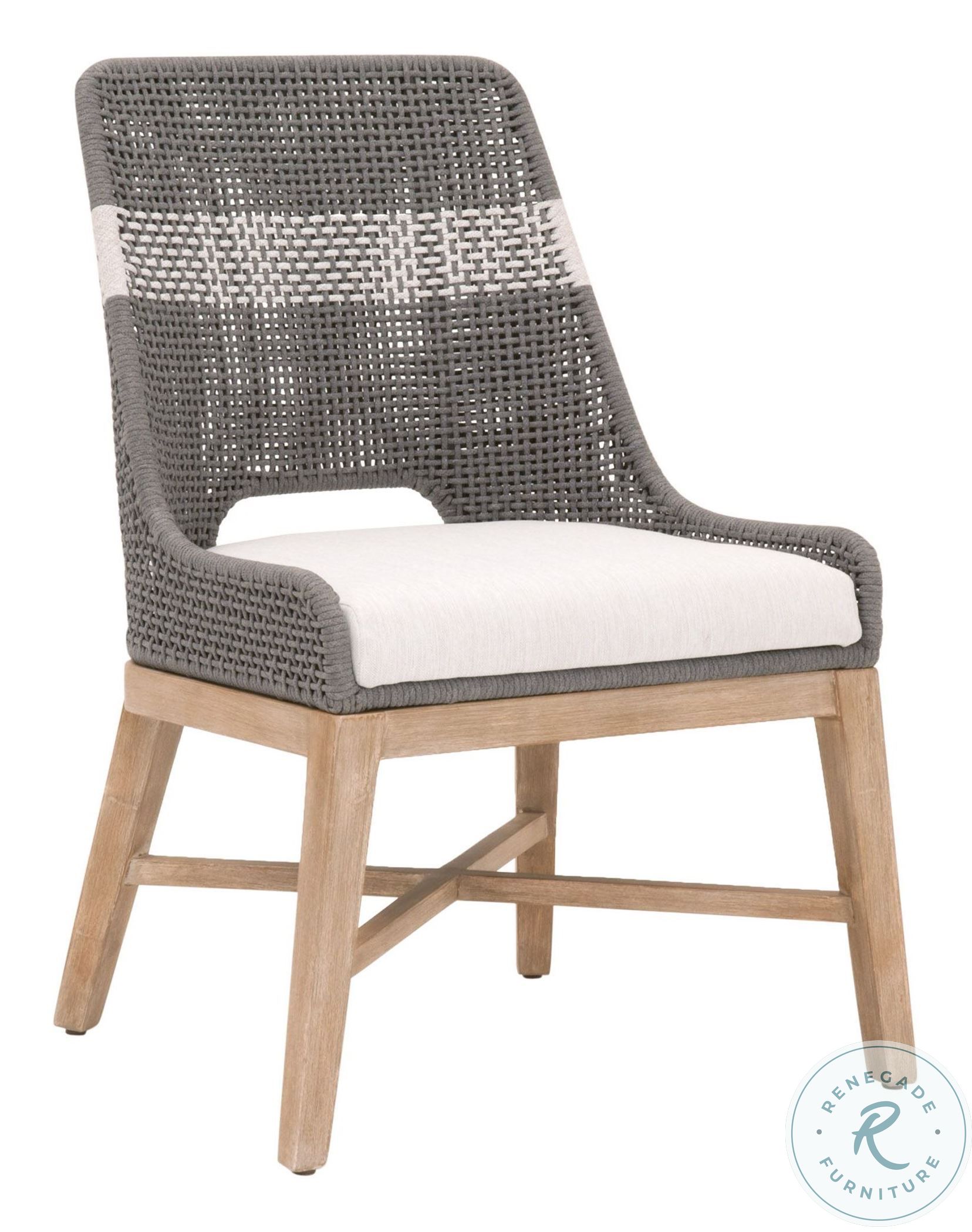 rope patio set on Woven Gray Teak Tapestry Outdoor Dining Chair Set Of 2 From Orient Express Coleman Furniture