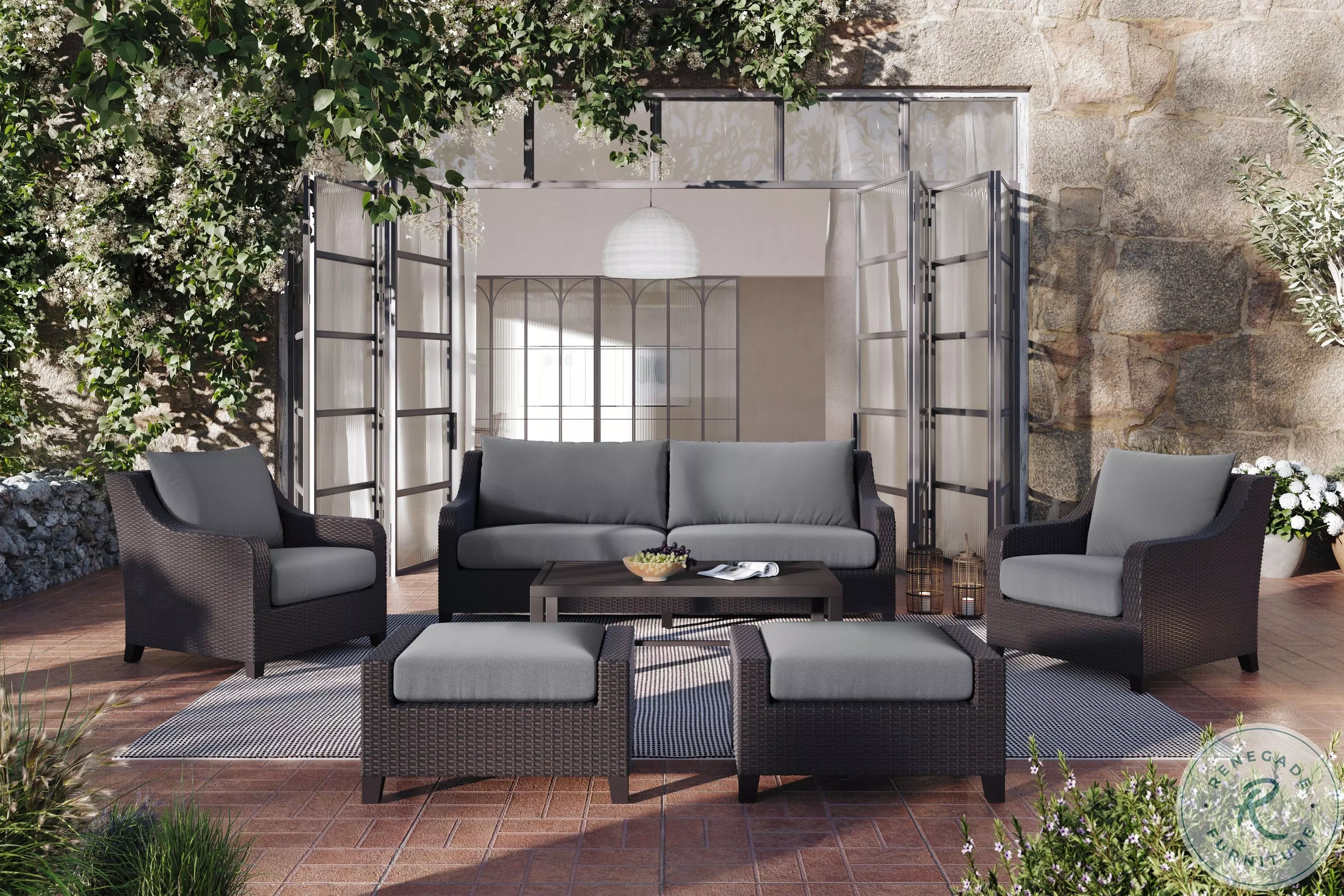 Skye Gray Outdoor Ottoman Set Of 2 From Home Gallery Stores | Home