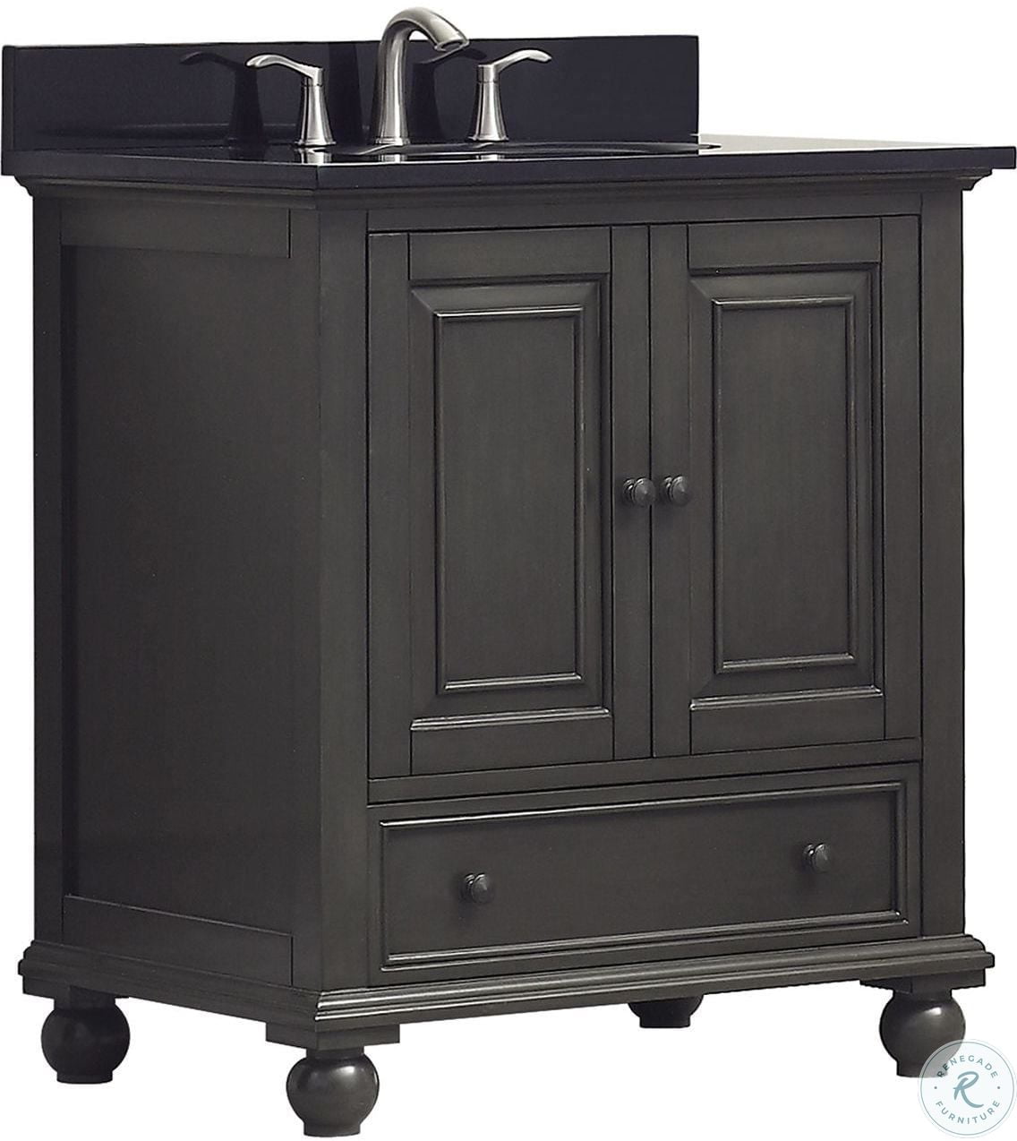 Avanity Thompson 25 in Vanity Combo in Charcoal Glaze finish with Black Granite Top