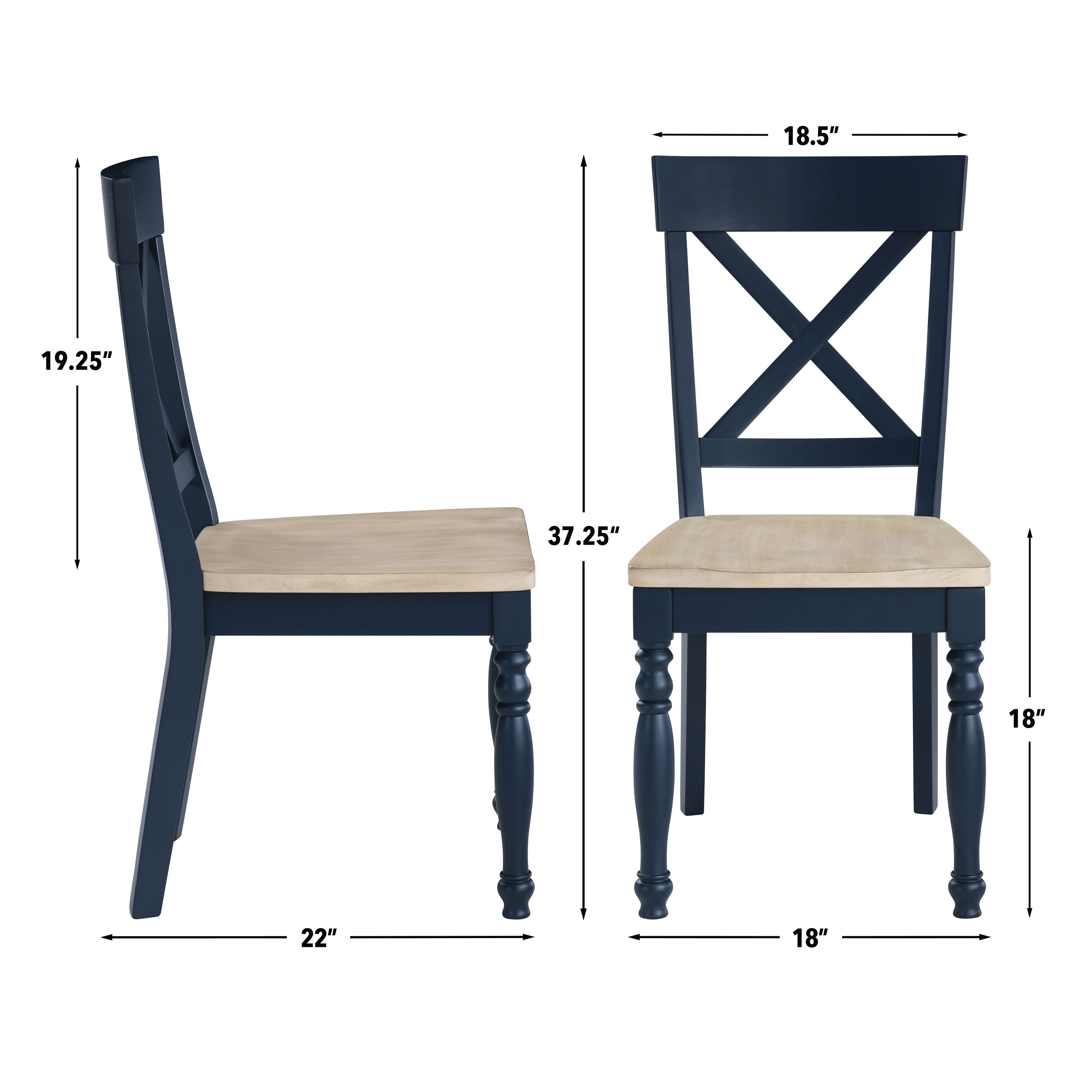 Darcy Blue Side Chair Set of 2