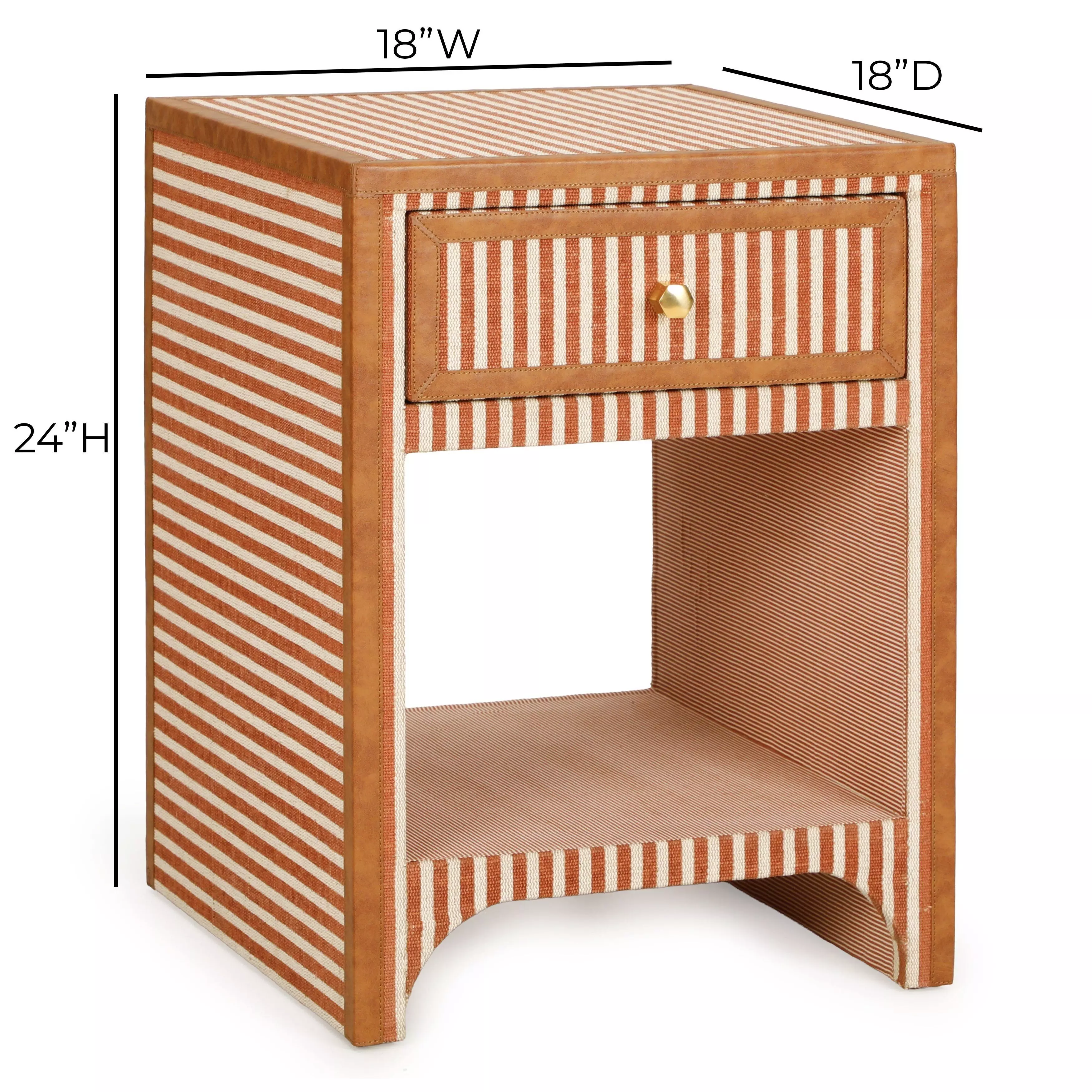 Kora Terracotta 1 Drawer Open Nightstand