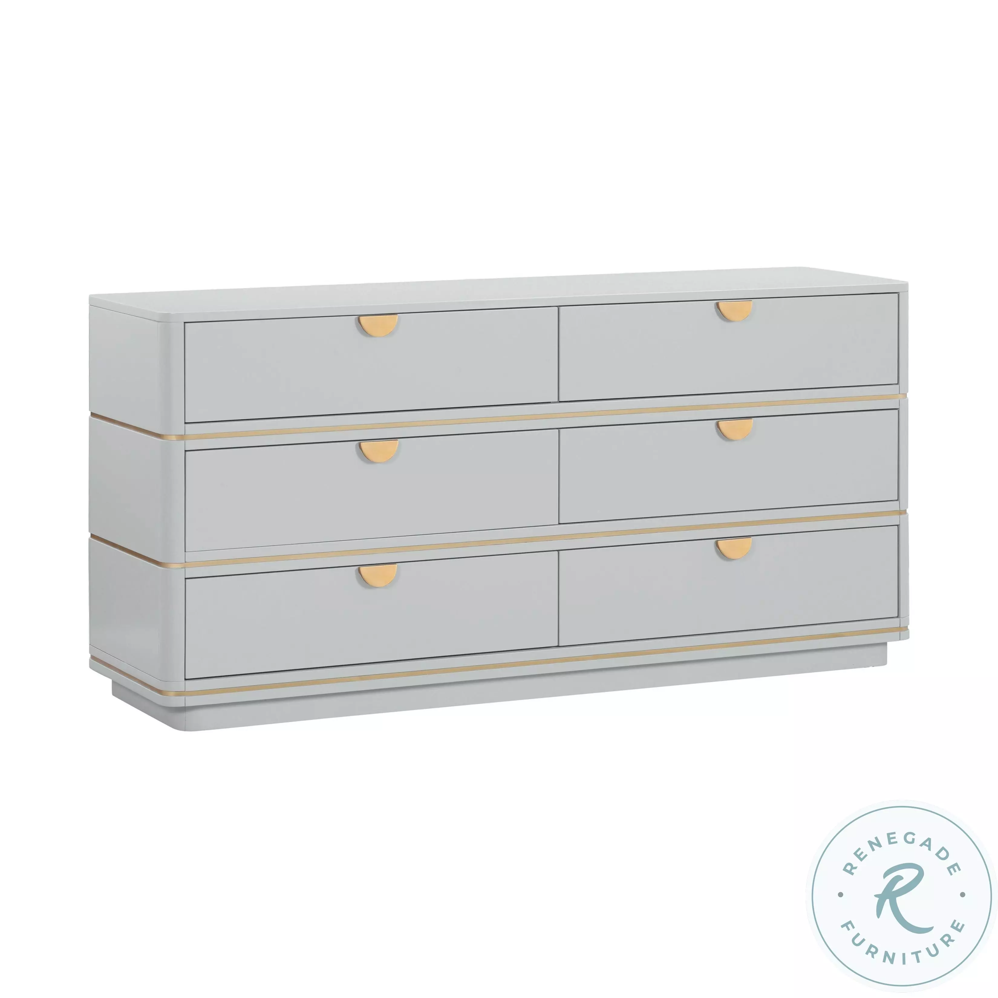 Julieta Grey 6 Drawer Dresser From TOV | Coleman Furniture