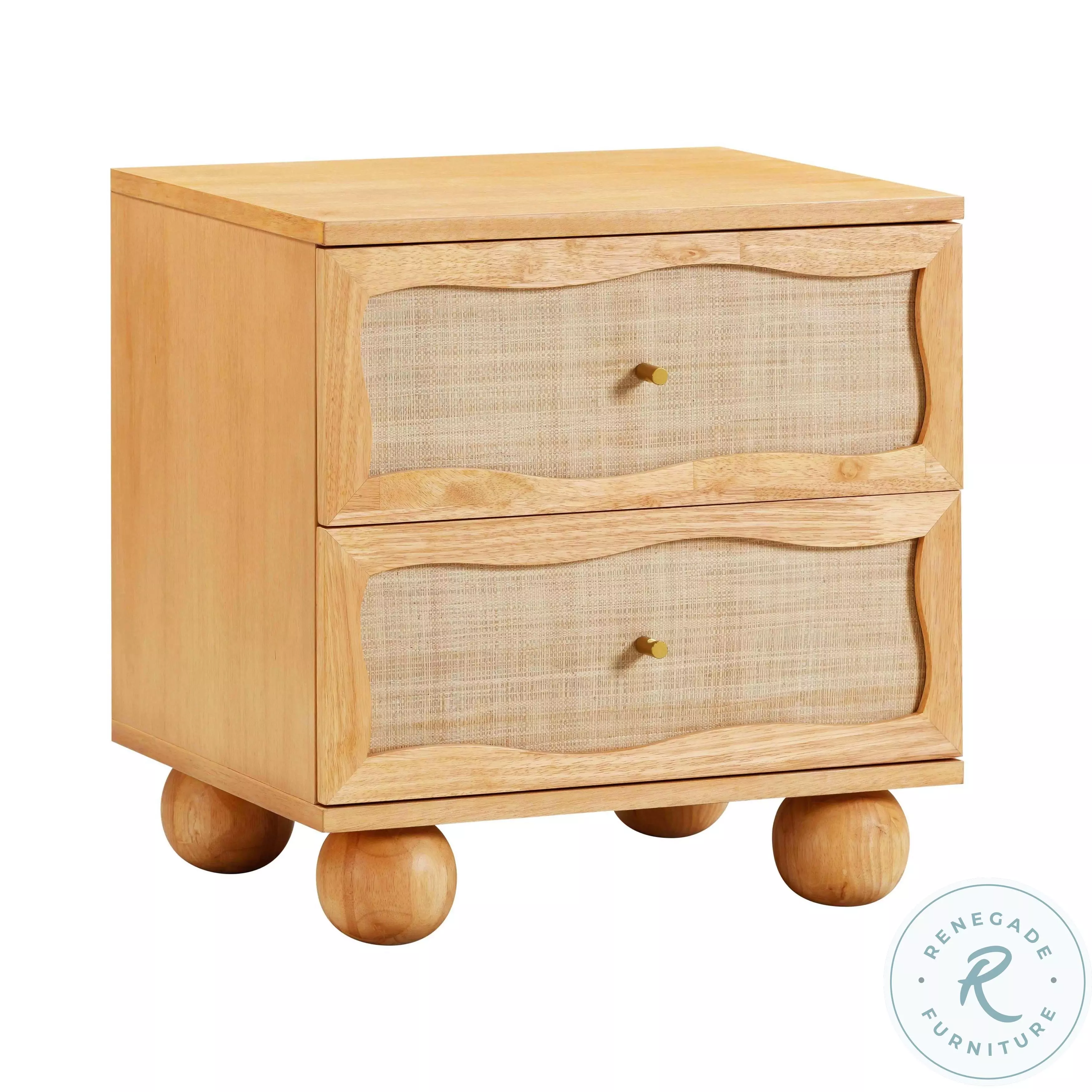 ノーバイト ギルダブル 美品 ローカル ボッコム ニンナ アブディール チェスト Grappa Natural Wood And Rattan Wavy Nightstand From TOV | Coleman