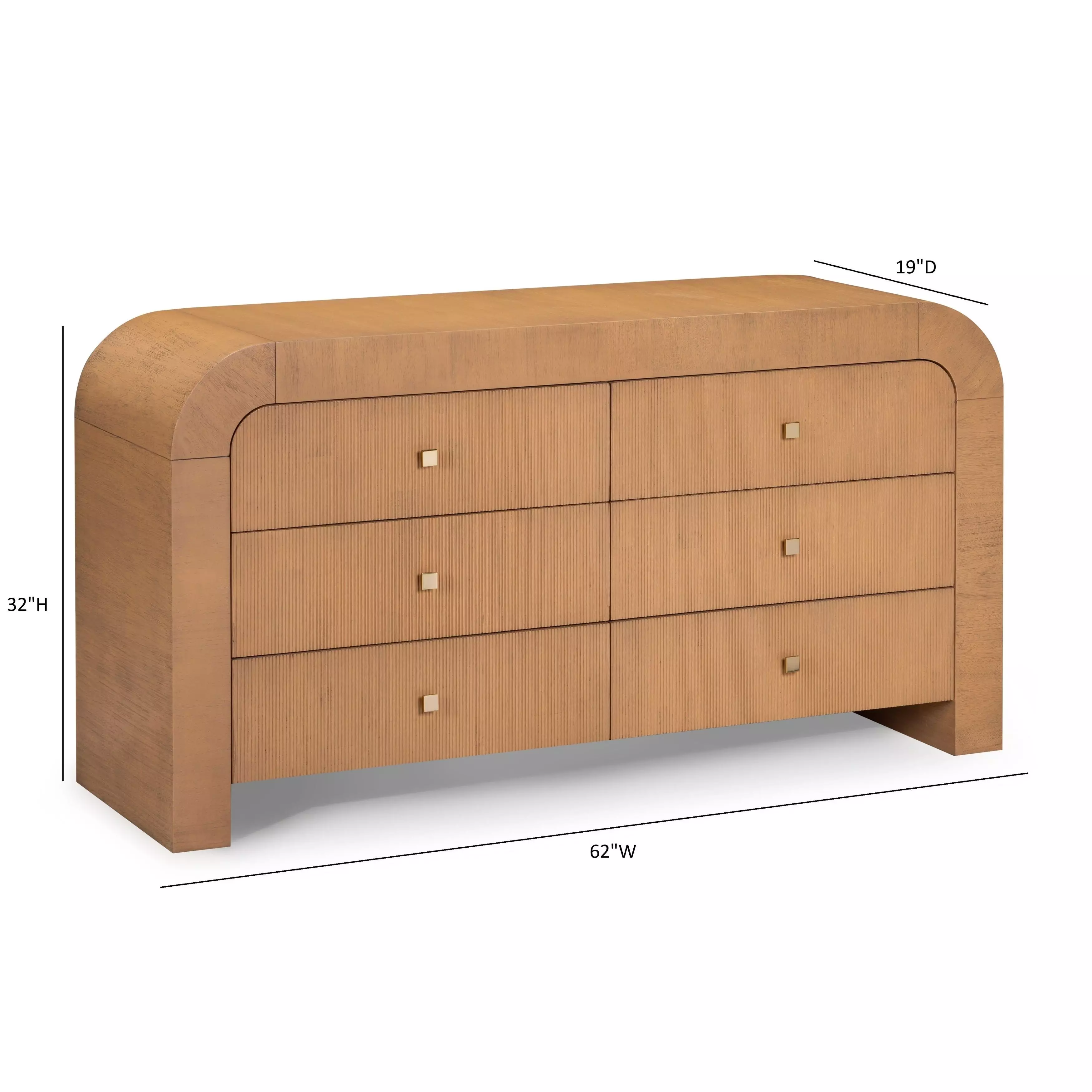 Hump Natural 6 Drawer Dresser