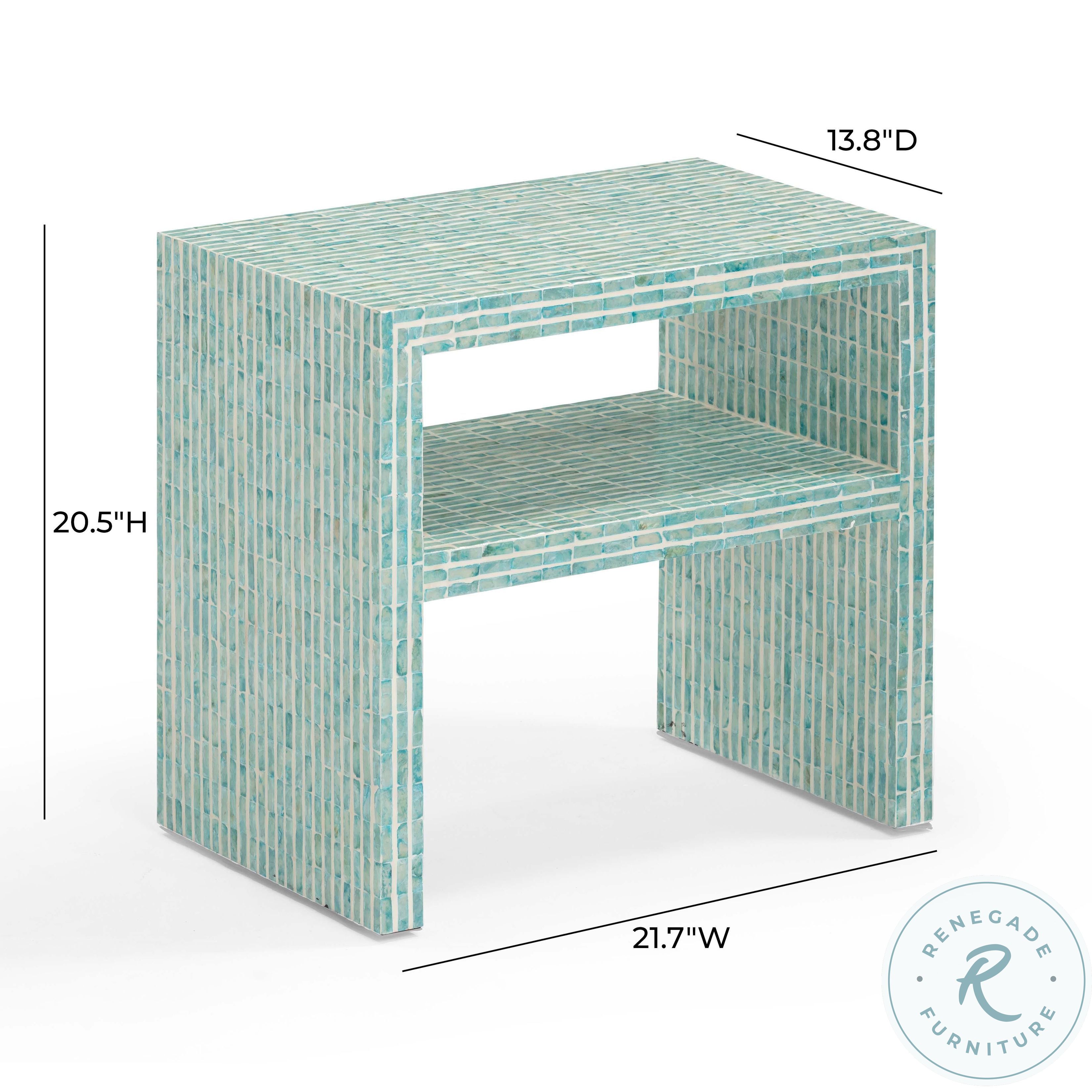 Derry Blue Capiz Shell 1 Shelve Nightstand