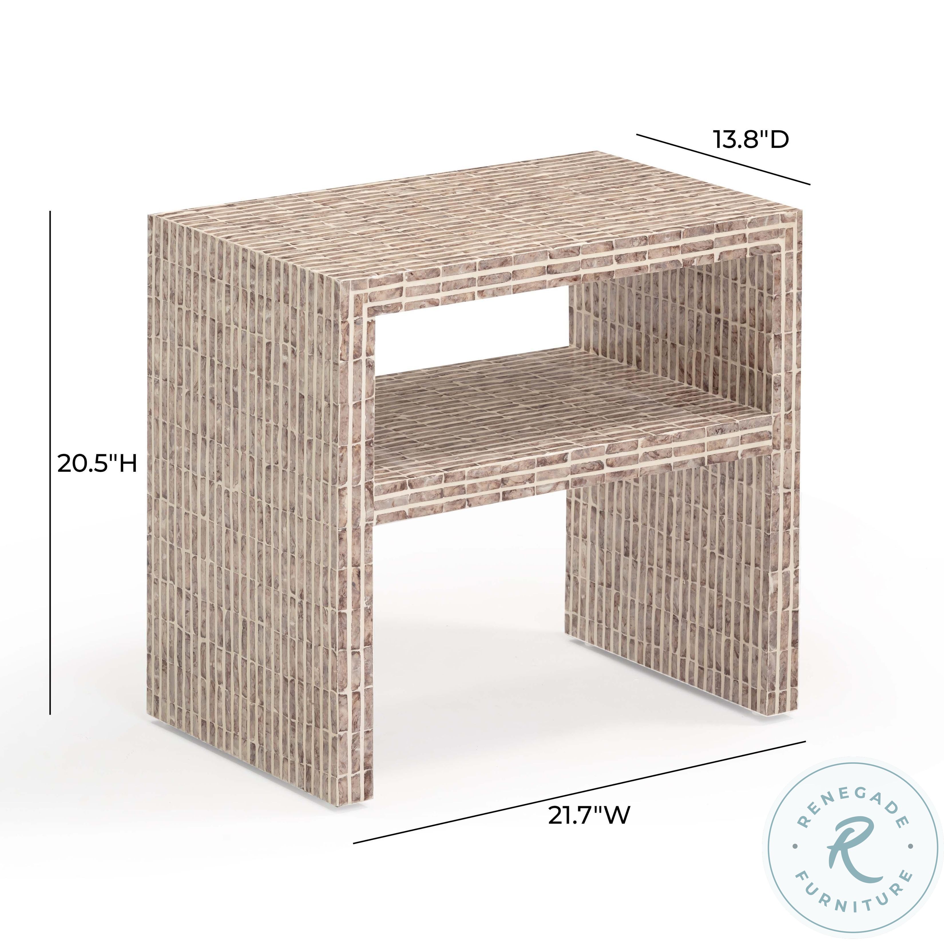 Derry Lavender Capiz Shell 1 Shelve Nightstand